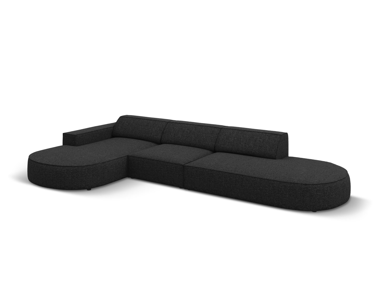 Jodie Modulares Ecksofa links 4 Sitzer in Black präsentiert im Onlineshop von KAQTU Design AG. Ecksofa links ist von Micadoni