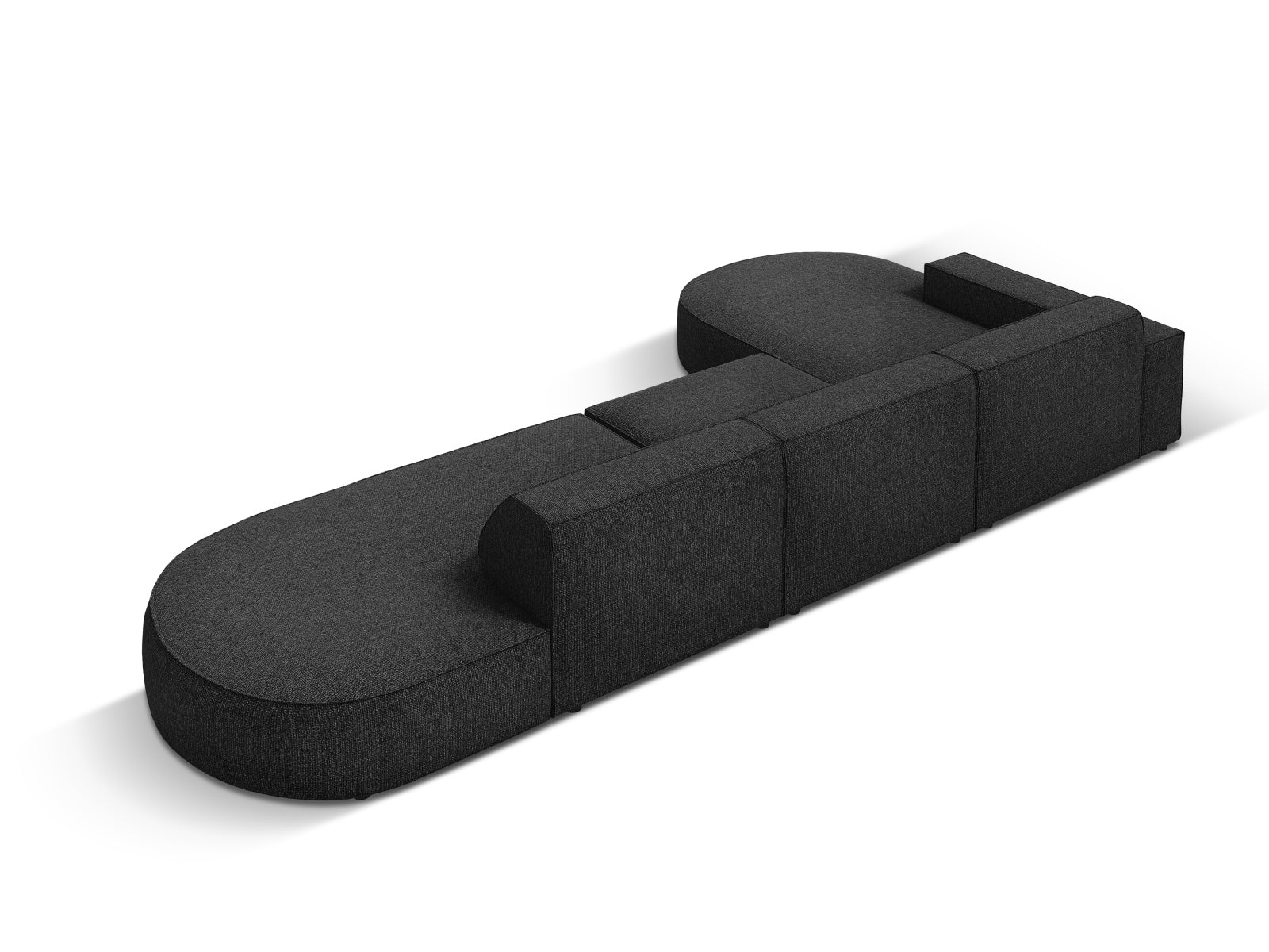 Jodie Modulares Ecksofa links 4 Sitzer in Black präsentiert im Onlineshop von KAQTU Design AG. Ecksofa links ist von Micadoni