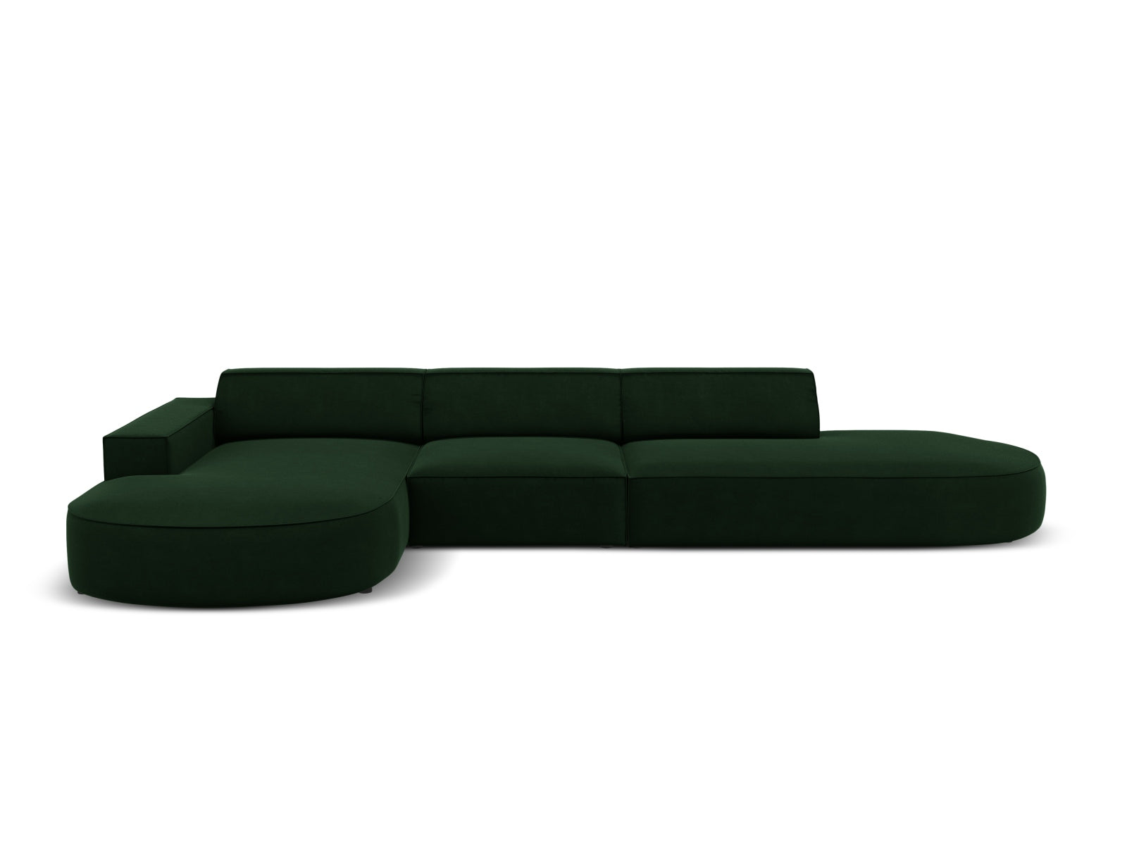 Jodie Velour modulares Ecksofa links 4 Sitzer in Bottle Green präsentiert im Onlineshop von KAQTU Design AG. Ecksofa links ist von Micadoni