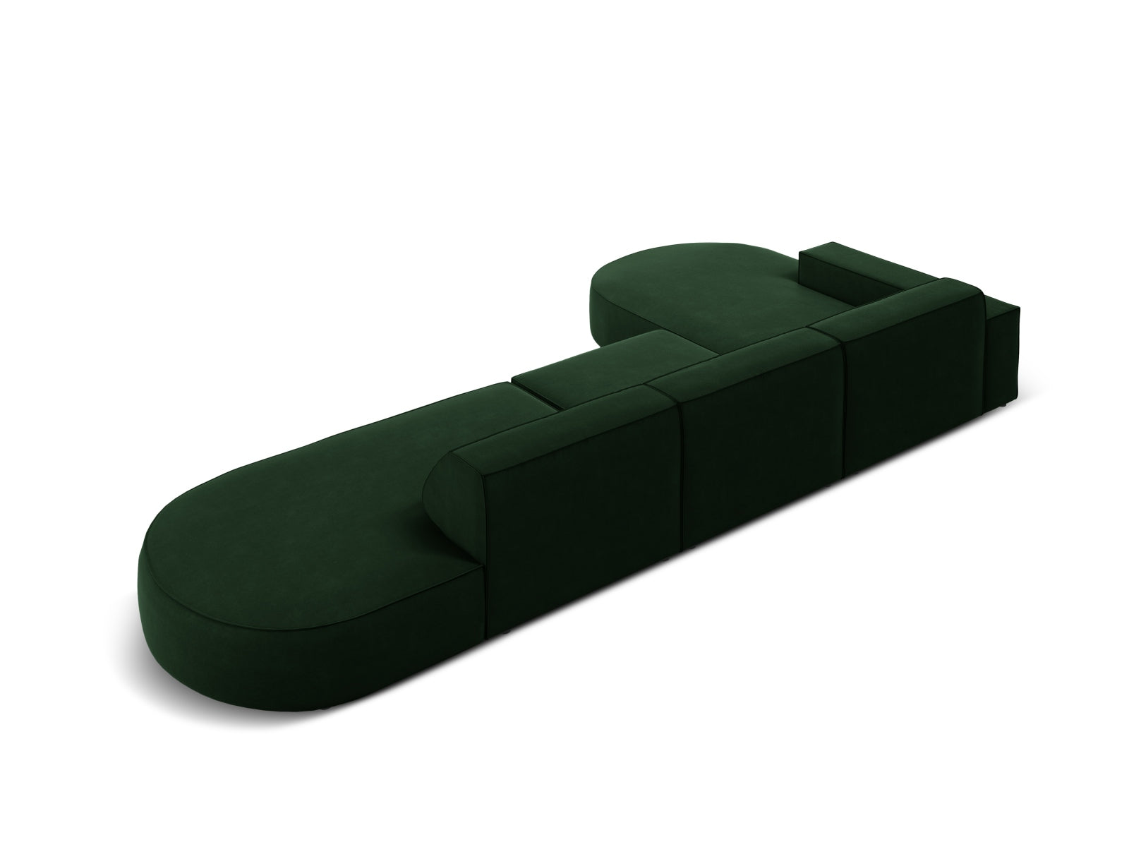 Jodie Velour modulares Ecksofa links 4 Sitzer in Bottle Green präsentiert im Onlineshop von KAQTU Design AG. Ecksofa links ist von Micadoni