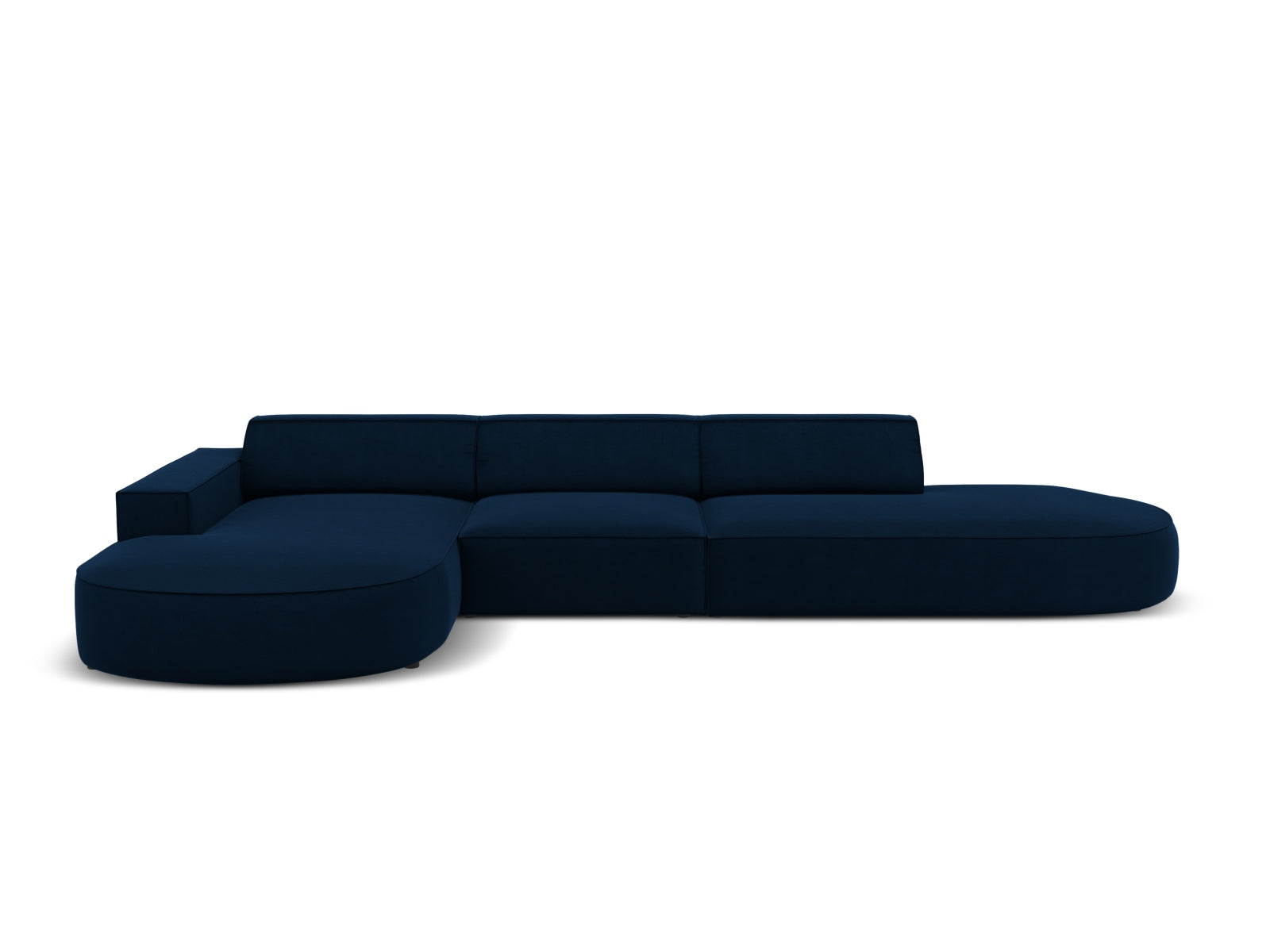 Jodie Velour modulares Ecksofa links 4 Sitzer in Royal Blue präsentiert im Onlineshop von KAQTU Design AG. Ecksofa links ist von Micadoni
