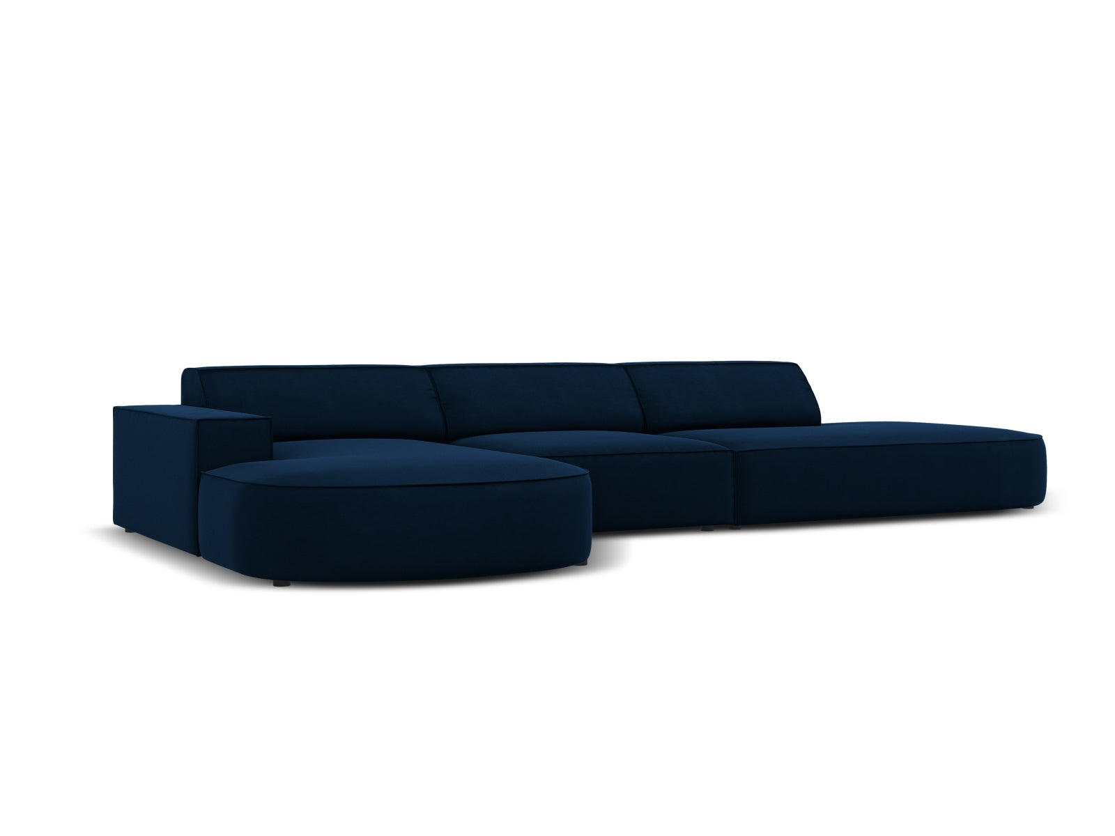 Jodie Velour modulares Ecksofa links 4 Sitzer in Royal Blue präsentiert im Onlineshop von KAQTU Design AG. Ecksofa links ist von Micadoni