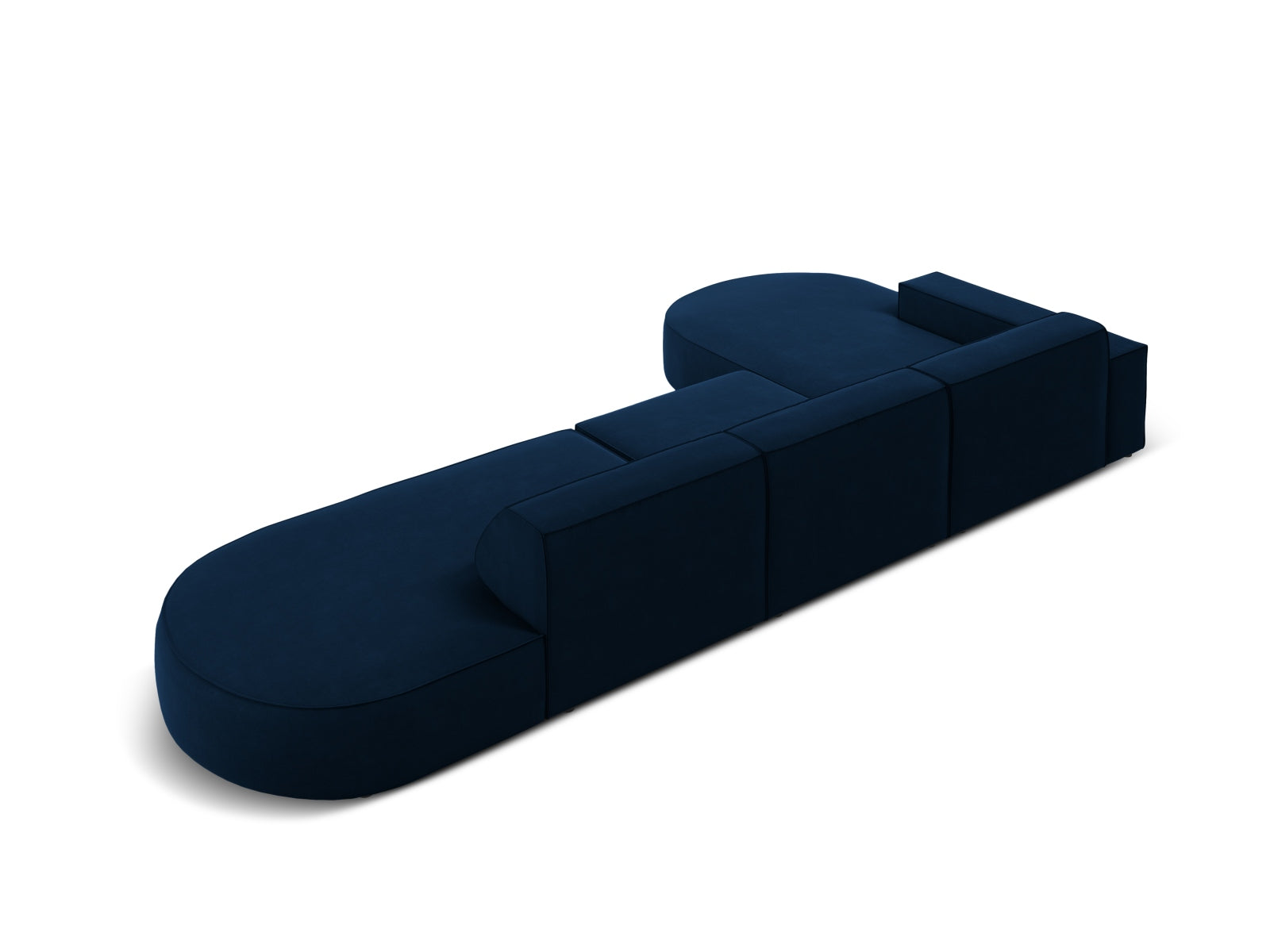 Jodie Velour modulares Ecksofa links 4 Sitzer in Royal Blue präsentiert im Onlineshop von KAQTU Design AG. Ecksofa links ist von Micadoni