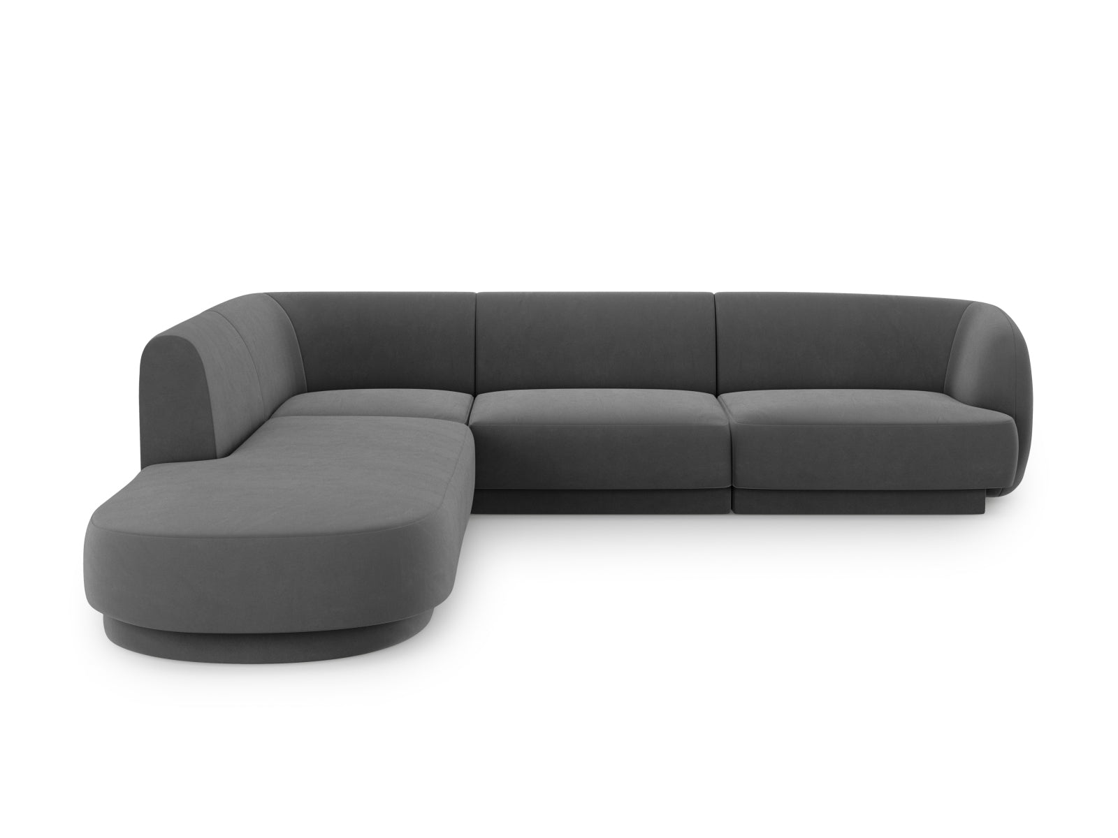 Miley Velour Ecksofa links 6 Sitzer in Grey-Bluvel präsentiert im Onlineshop von KAQTU Design AG. Ecksofa links ist von Micadoni