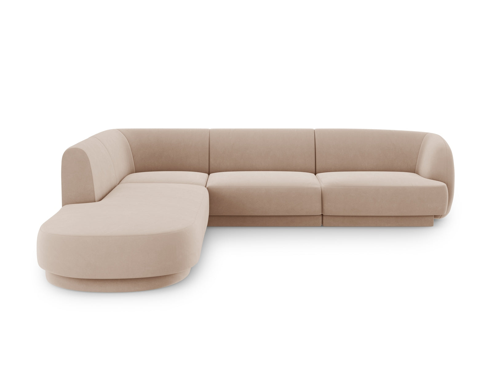 Miley Velour Ecksofa links 6 Sitzer in Cappuccino-Bluvel präsentiert im Onlineshop von KAQTU Design AG. Ecksofa links ist von Micadoni