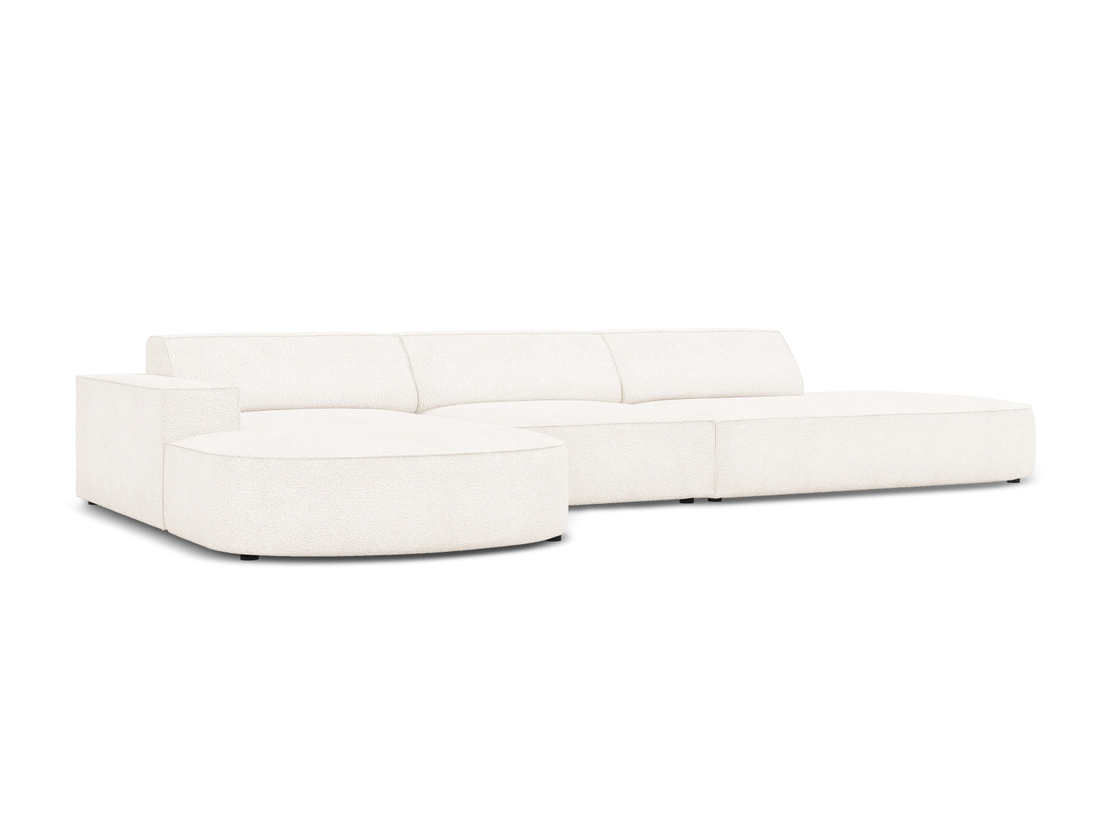 Jodie Boucle modulares Ecksofa links 4 Sitzer in Beige präsentiert im Onlineshop von KAQTU Design AG. Ecksofa links ist von Micadoni