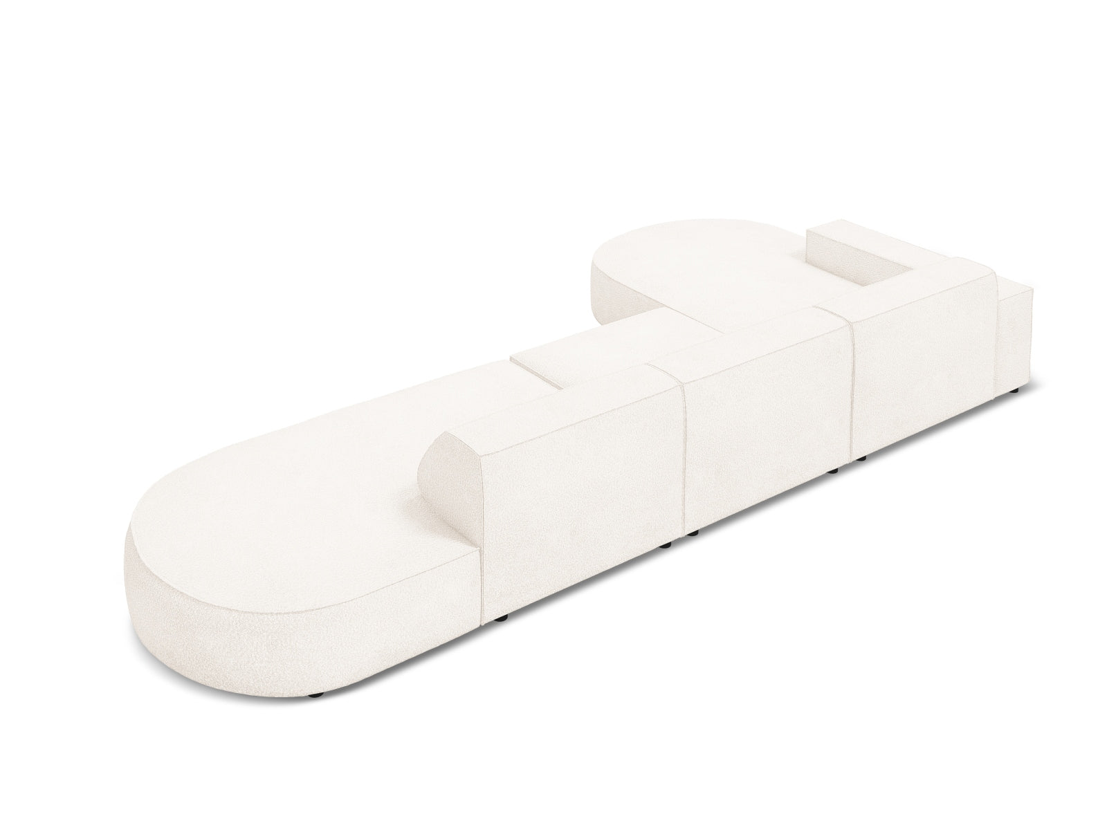 Jodie Boucle modulares Ecksofa links 4 Sitzer in Beige präsentiert im Onlineshop von KAQTU Design AG. Ecksofa links ist von Micadoni