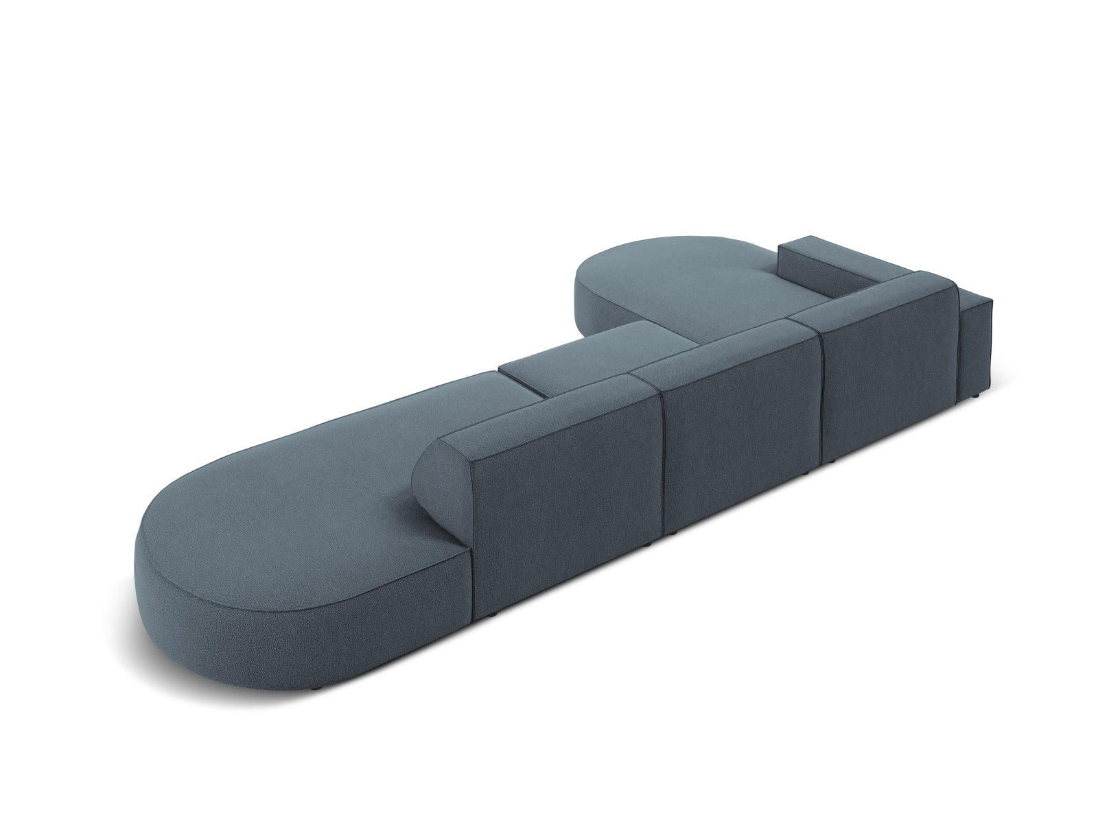 Jodie Modulares Ecksofa links 4 Sitzer in Blue präsentiert im Onlineshop von KAQTU Design AG. Ecksofa links ist von Micadoni