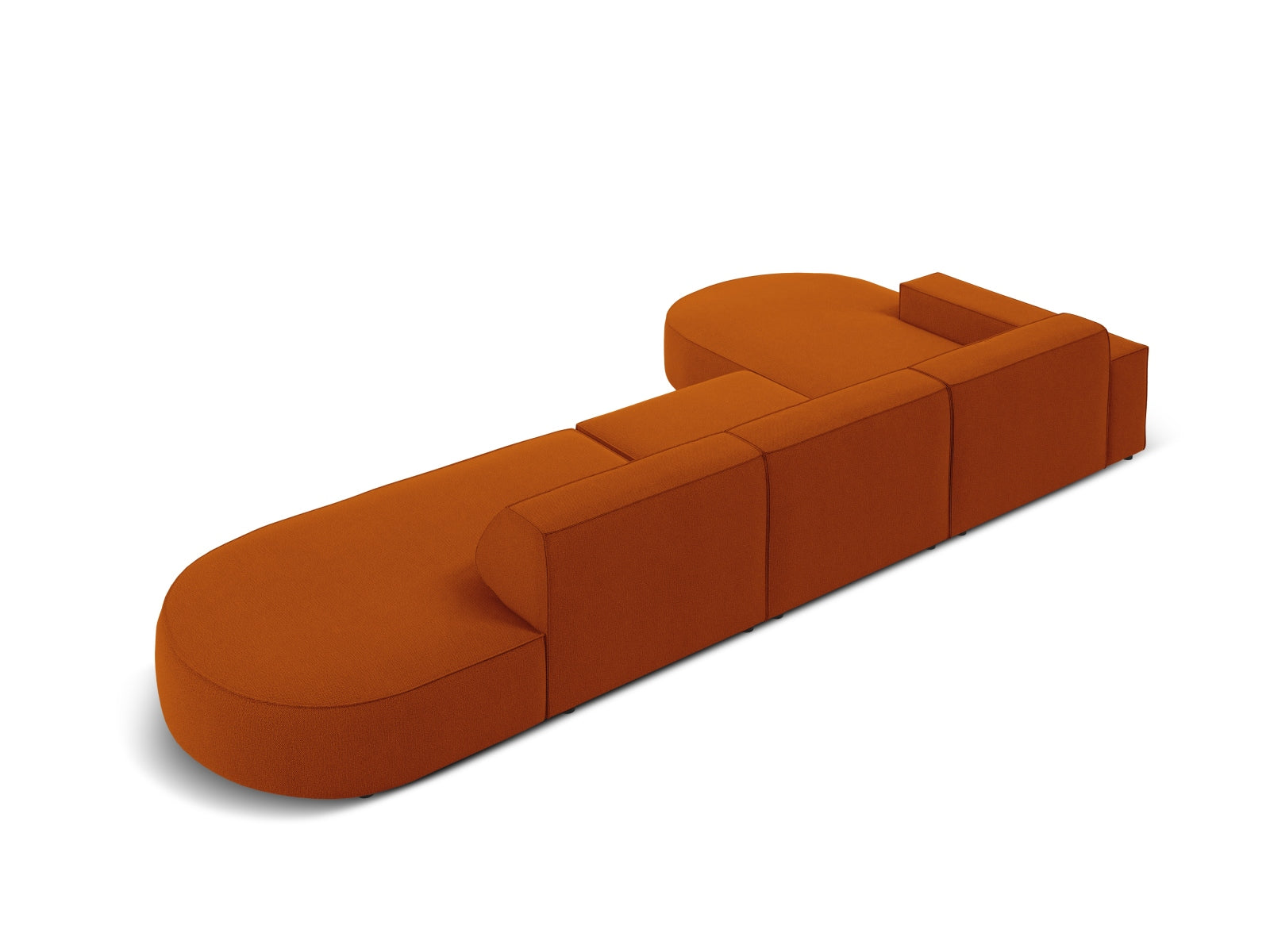 Jodie Modulares Ecksofa links 4 Sitzer in Terracotta präsentiert im Onlineshop von KAQTU Design AG. Ecksofa links ist von Micadoni