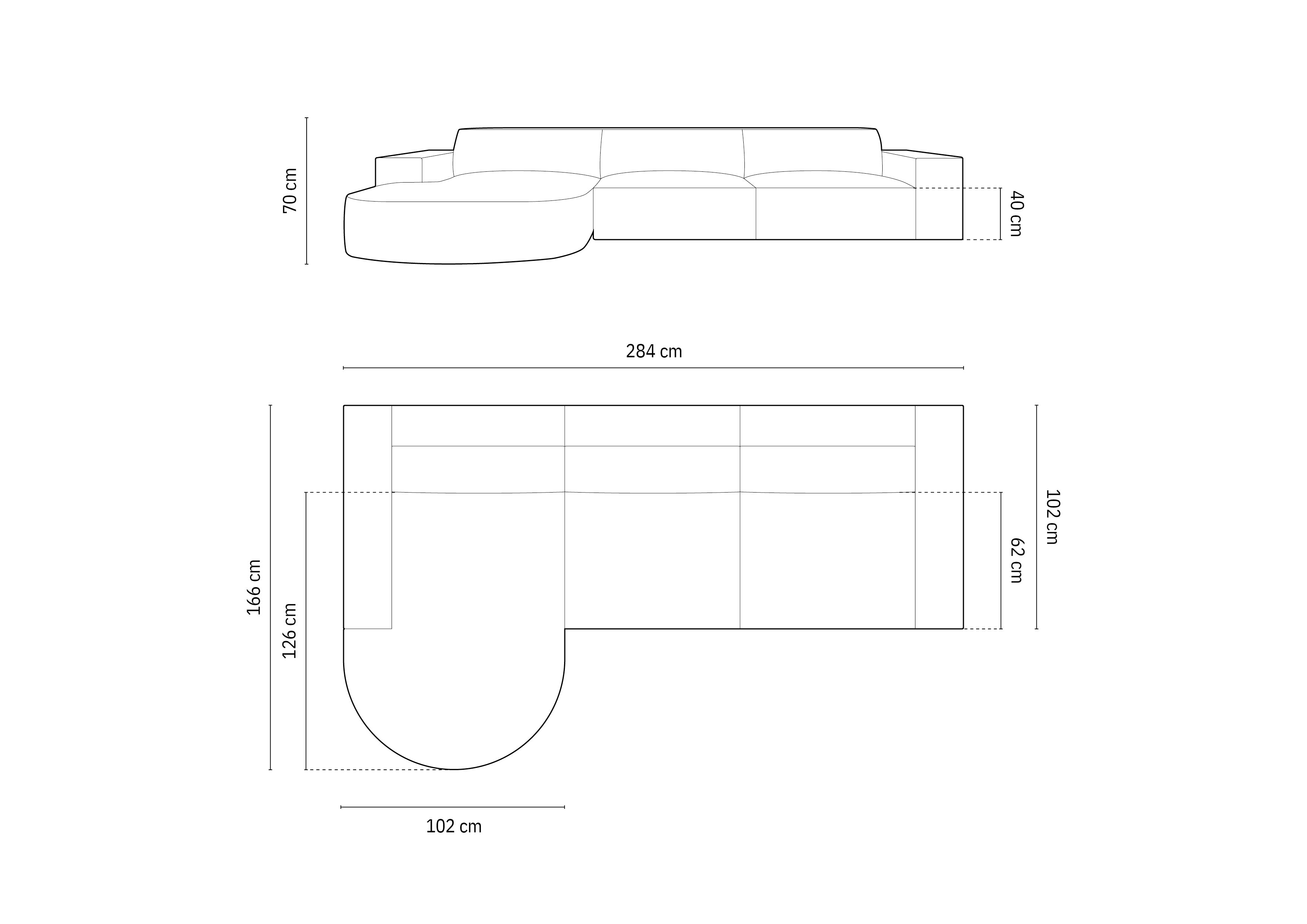Jodie Boucle modulares Ecksofa links 4 Sitzer in Light Grey präsentiert im Onlineshop von KAQTU Design AG. Ecksofa links ist von Micadoni