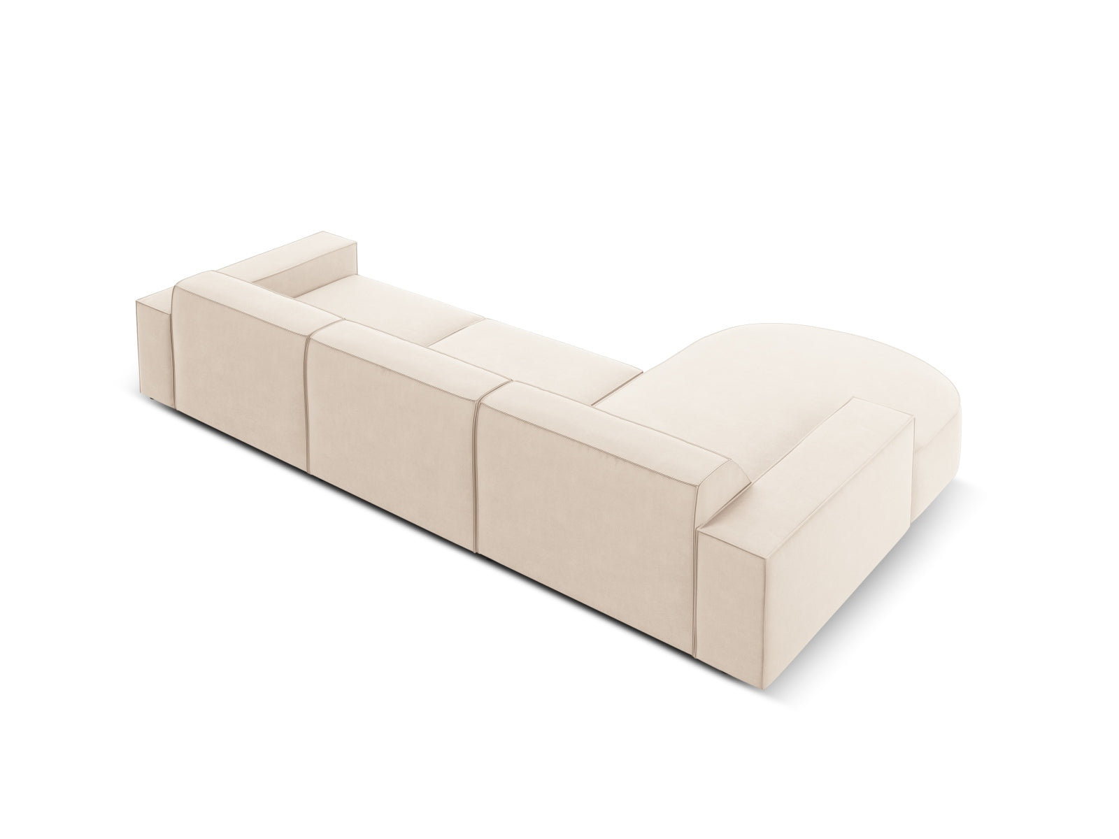 Jodie Velour modulares Ecksofa links 4 Sitzer in Light Beige präsentiert im Onlineshop von KAQTU Design AG. Ecksofa links ist von Micadoni