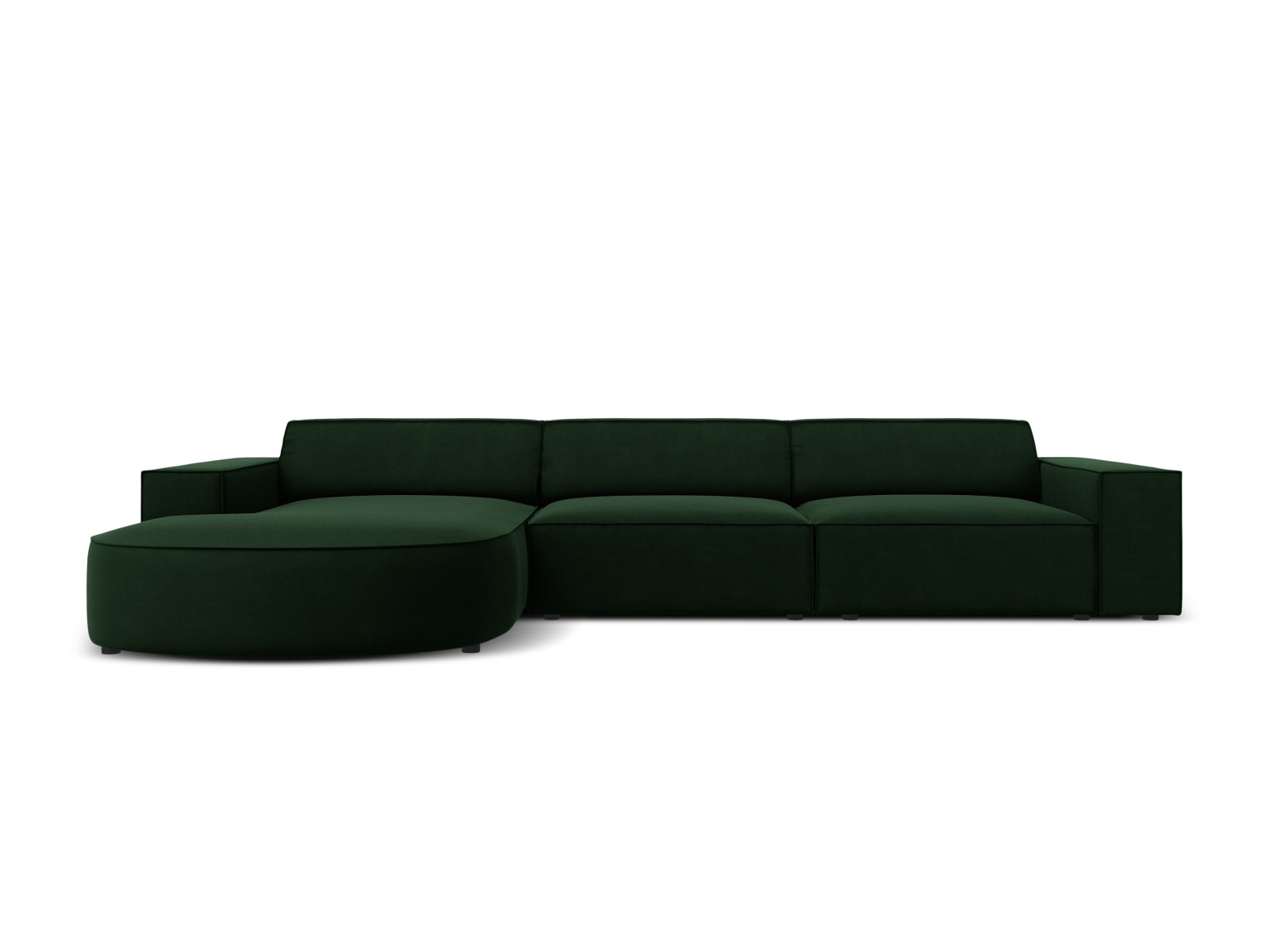 Jodie Velour modulares Ecksofa links 4 Sitzer in Bottle Green präsentiert im Onlineshop von KAQTU Design AG. Ecksofa links ist von Micadoni