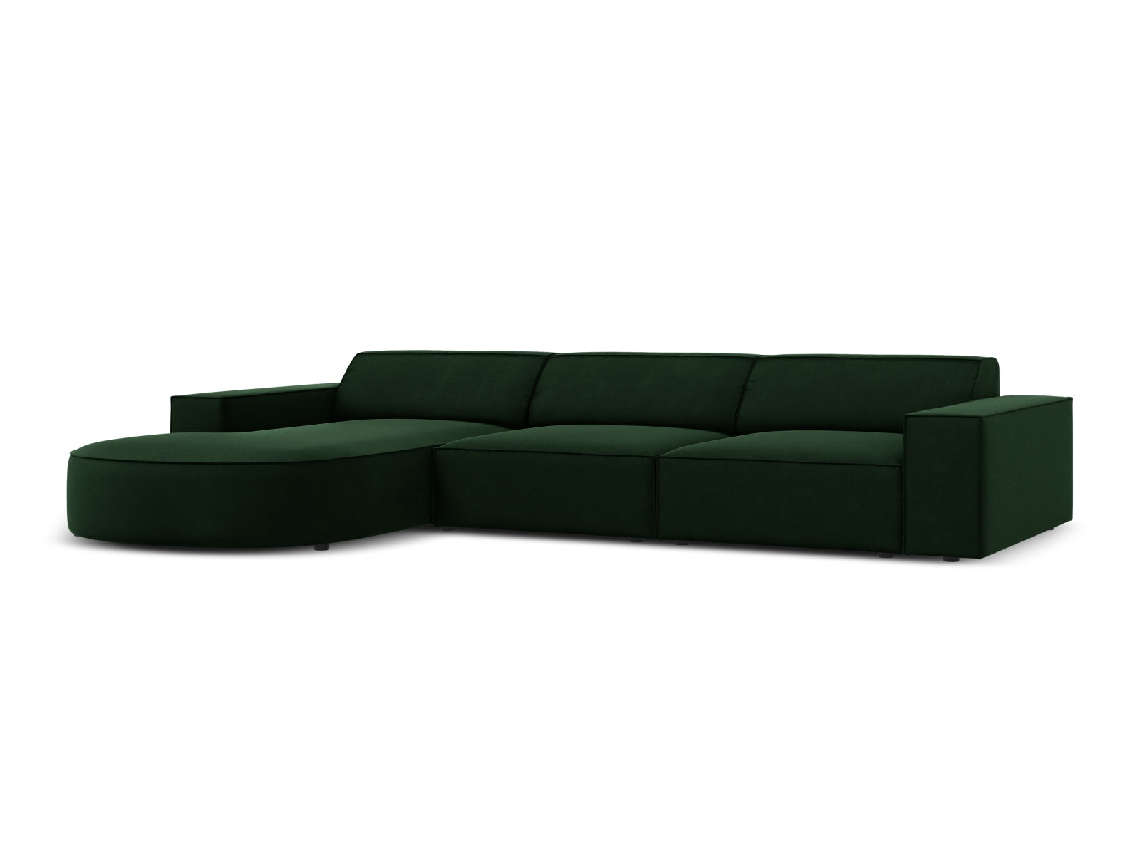 Jodie Velour modulares Ecksofa links 4 Sitzer in Bottle Green präsentiert im Onlineshop von KAQTU Design AG. Ecksofa links ist von Micadoni