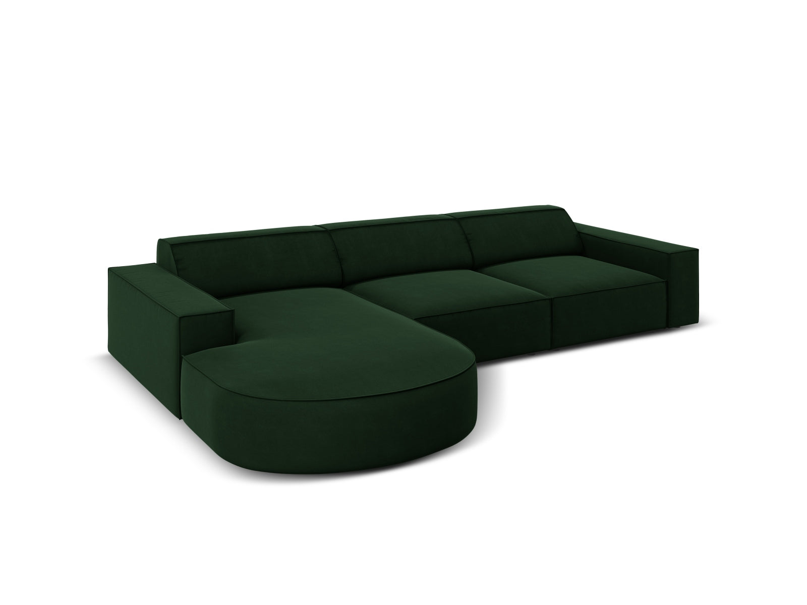 Jodie Velour modulares Ecksofa links 4 Sitzer in Bottle Green präsentiert im Onlineshop von KAQTU Design AG. Ecksofa links ist von Micadoni