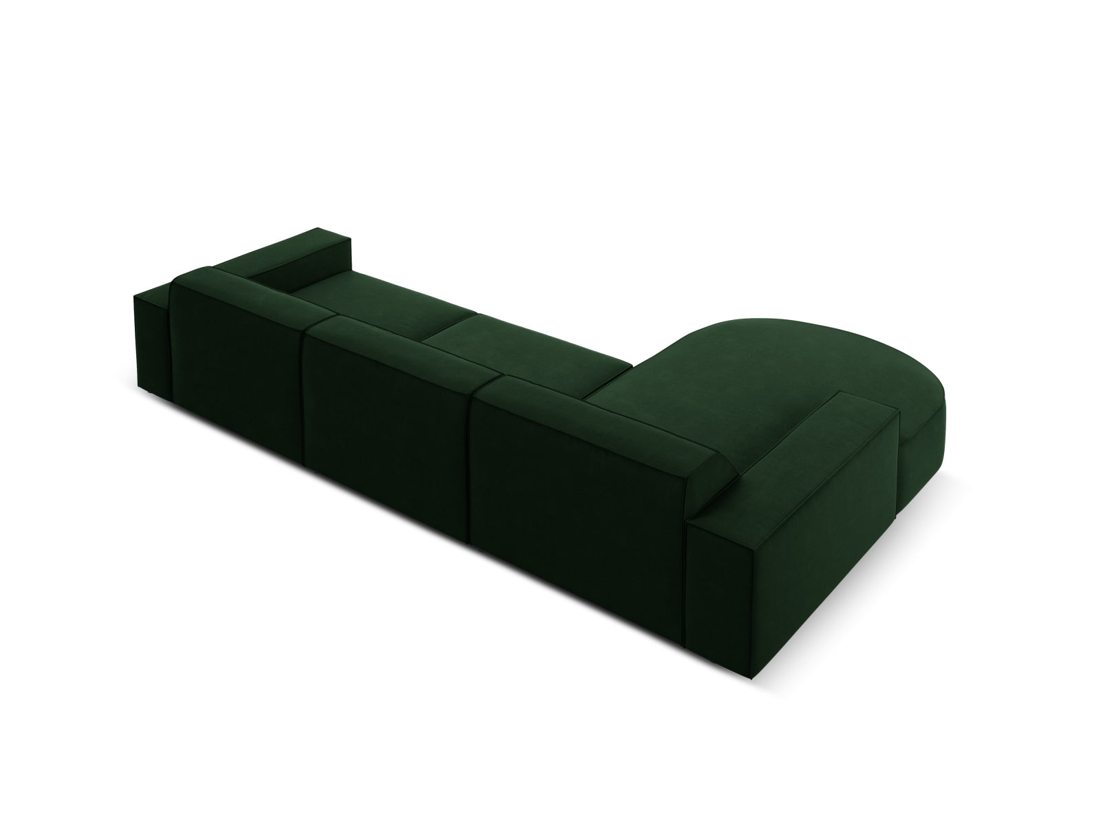 Jodie Velour modulares Ecksofa links 4 Sitzer in Bottle Green präsentiert im Onlineshop von KAQTU Design AG. Ecksofa links ist von Micadoni