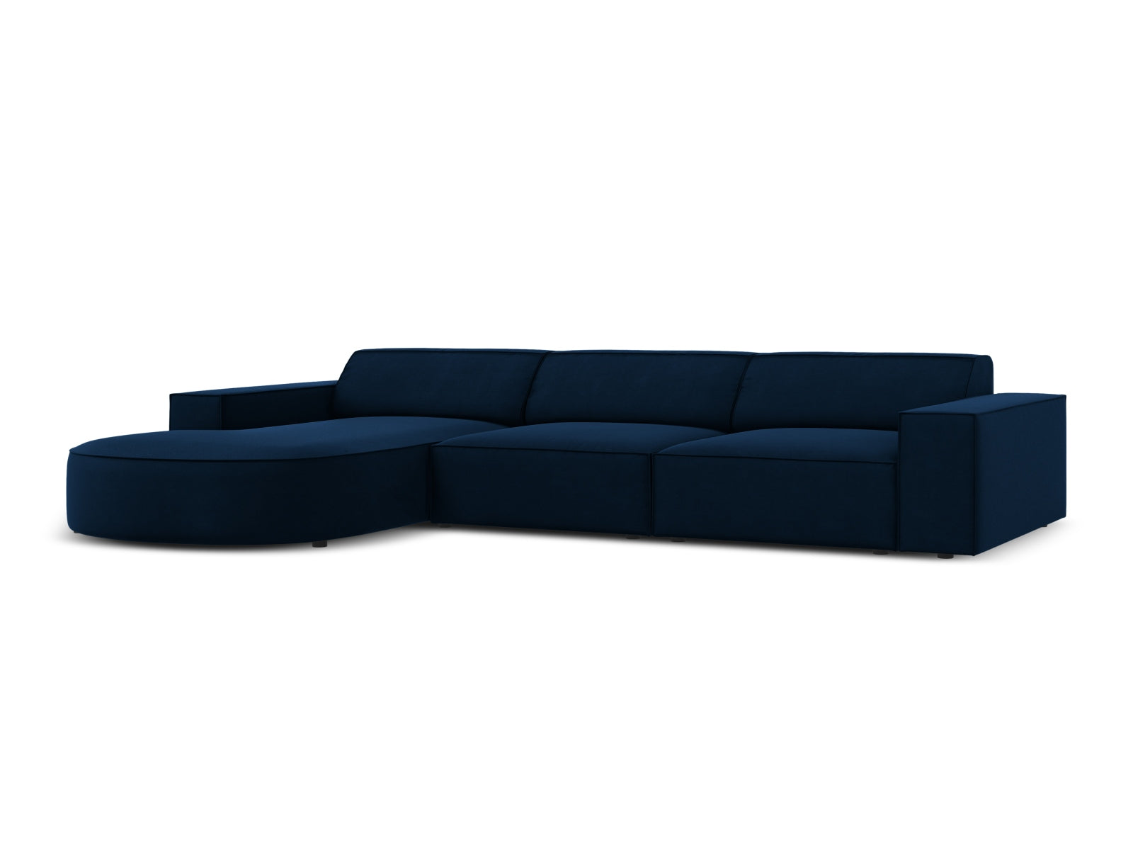 Jodie Velour modulares Ecksofa links 4 Sitzer in Royal Blue präsentiert im Onlineshop von KAQTU Design AG. Ecksofa links ist von Micadoni