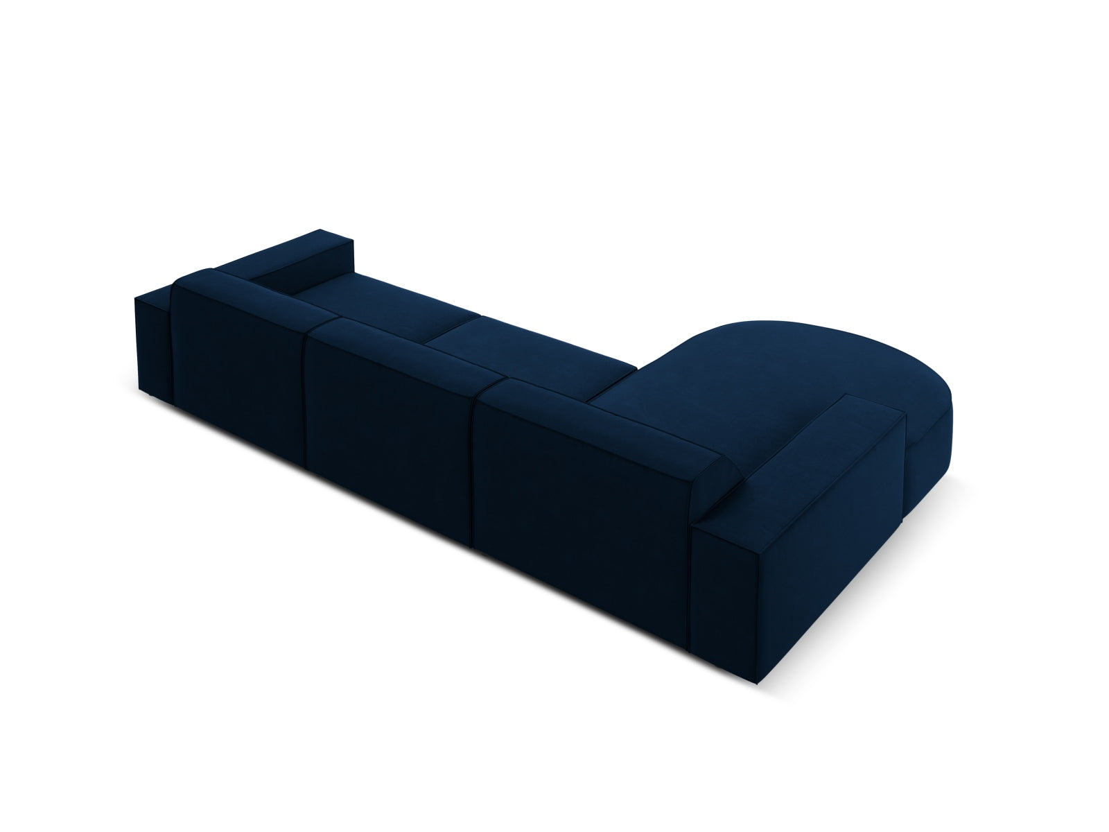 Jodie Velour modulares Ecksofa links 4 Sitzer in Royal Blue präsentiert im Onlineshop von KAQTU Design AG. Ecksofa links ist von Micadoni