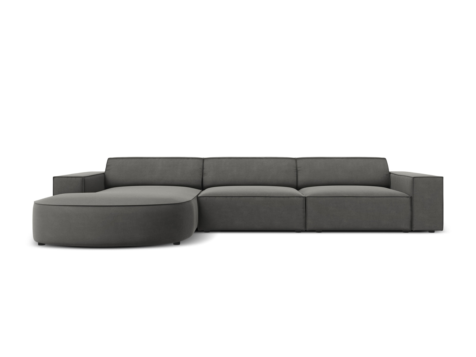 Jodie Velour modulares Ecksofa links 4 Sitzer in Light Grey präsentiert im Onlineshop von KAQTU Design AG. Ecksofa links ist von Micadoni