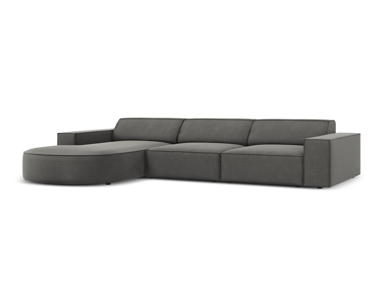 Jodie Velour modulares Ecksofa links 4 Sitzer in Light Grey präsentiert im Onlineshop von KAQTU Design AG. Ecksofa links ist von Micadoni