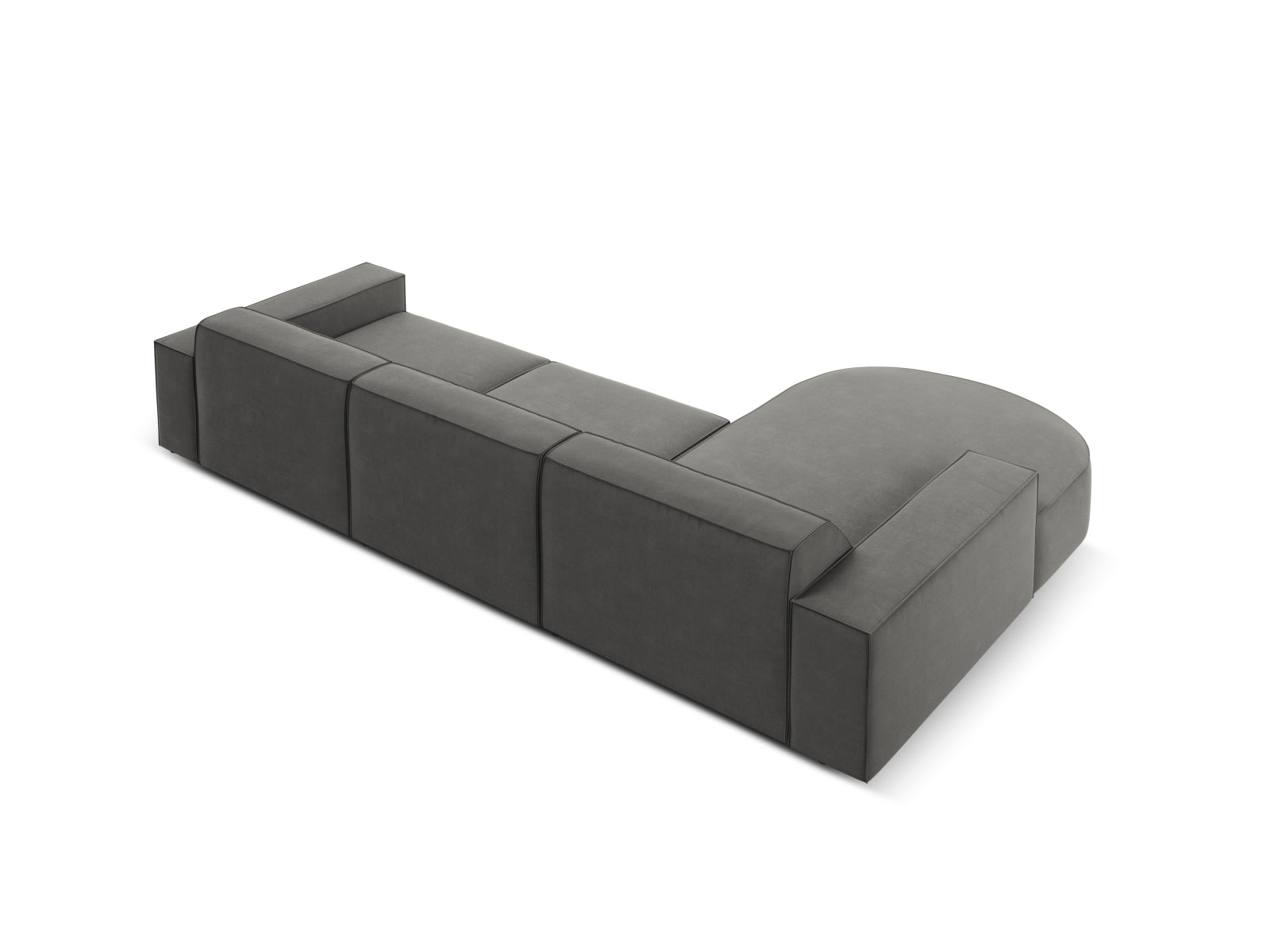 Jodie Velour modulares Ecksofa links 4 Sitzer in Light Grey präsentiert im Onlineshop von KAQTU Design AG. Ecksofa links ist von Micadoni