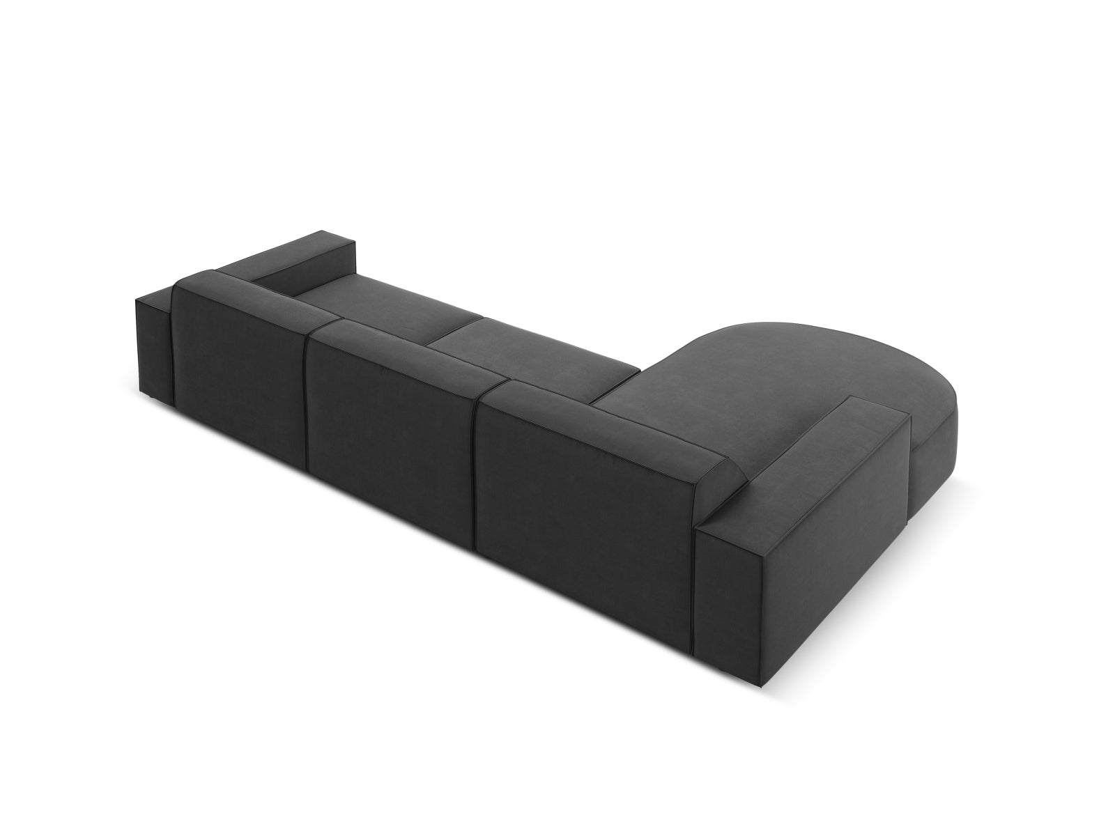Jodie Velour modulares Ecksofa links 4 Sitzer in Grey präsentiert im Onlineshop von KAQTU Design AG. Ecksofa links ist von Micadoni