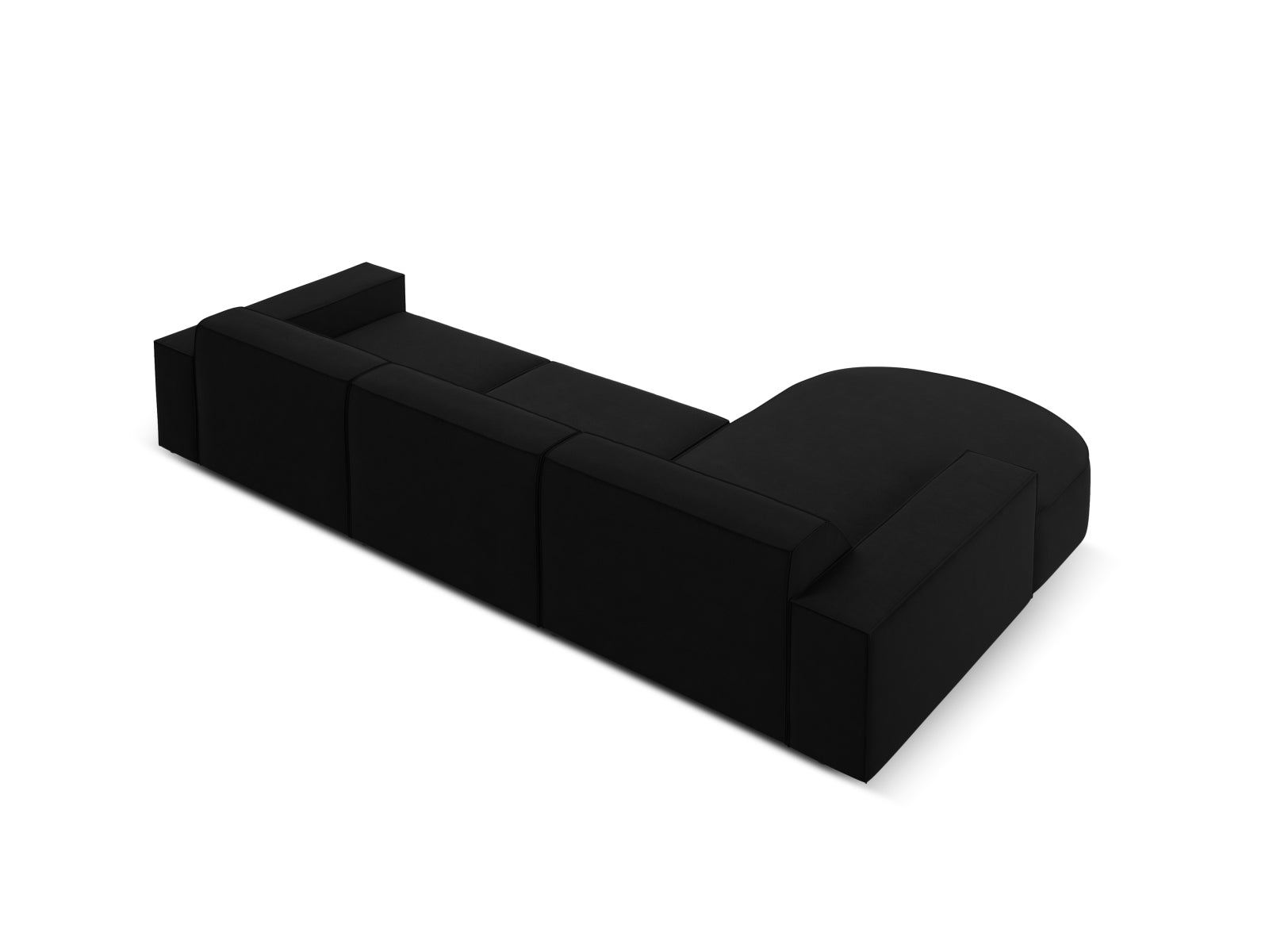 Jodie Velour modulares Ecksofa links 4 Sitzer in Black präsentiert im Onlineshop von KAQTU Design AG. Ecksofa links ist von Micadoni