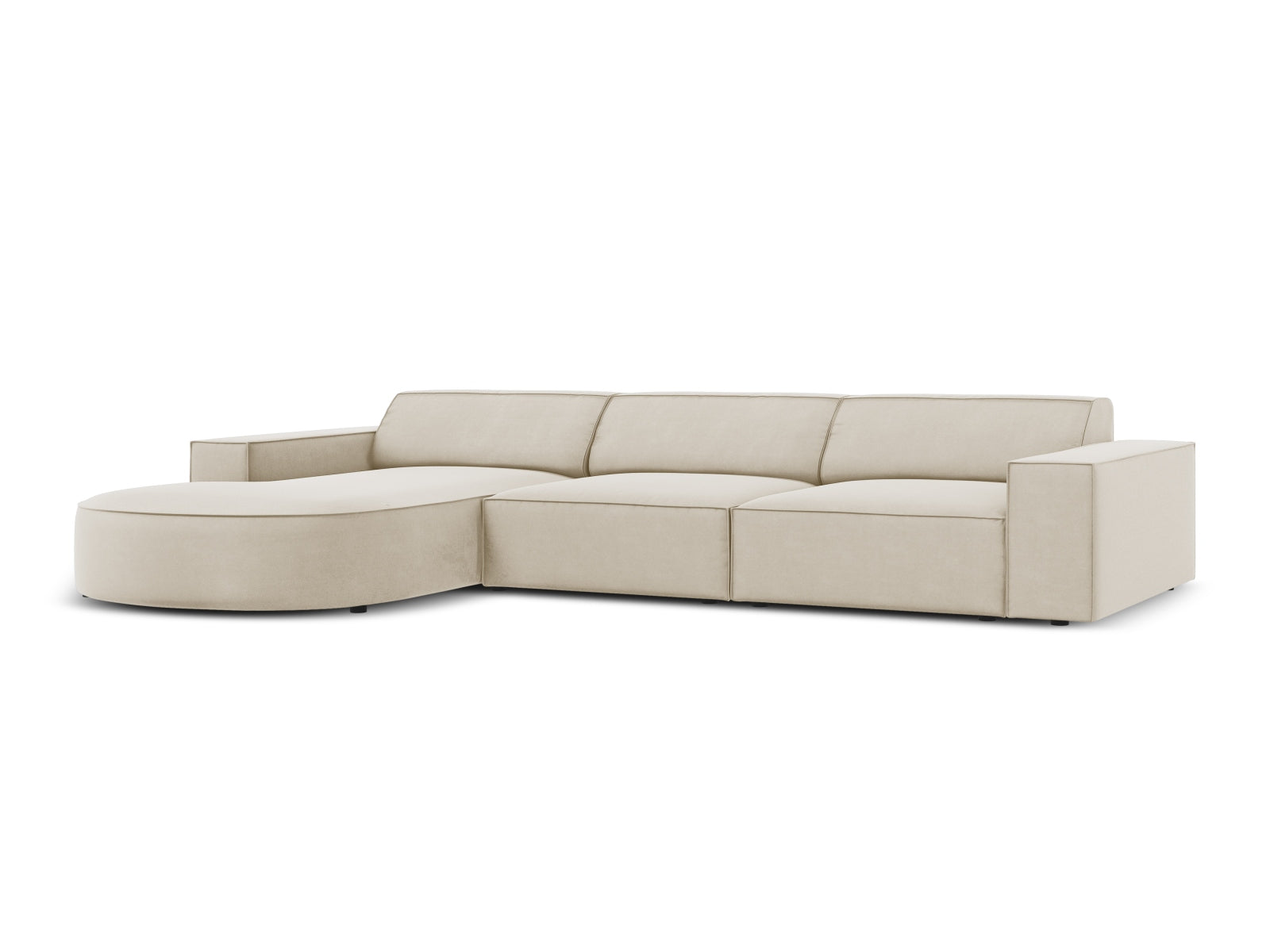 Jodie Velour modulares Ecksofa links 4 Sitzer in Dark Beige präsentiert im Onlineshop von KAQTU Design AG. Ecksofa links ist von Micadoni
