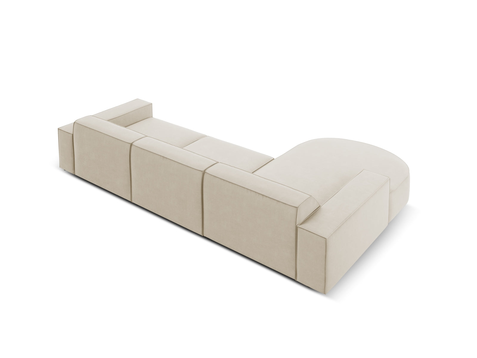 Jodie Velour modulares Ecksofa links 4 Sitzer in Dark Beige präsentiert im Onlineshop von KAQTU Design AG. Ecksofa links ist von Micadoni