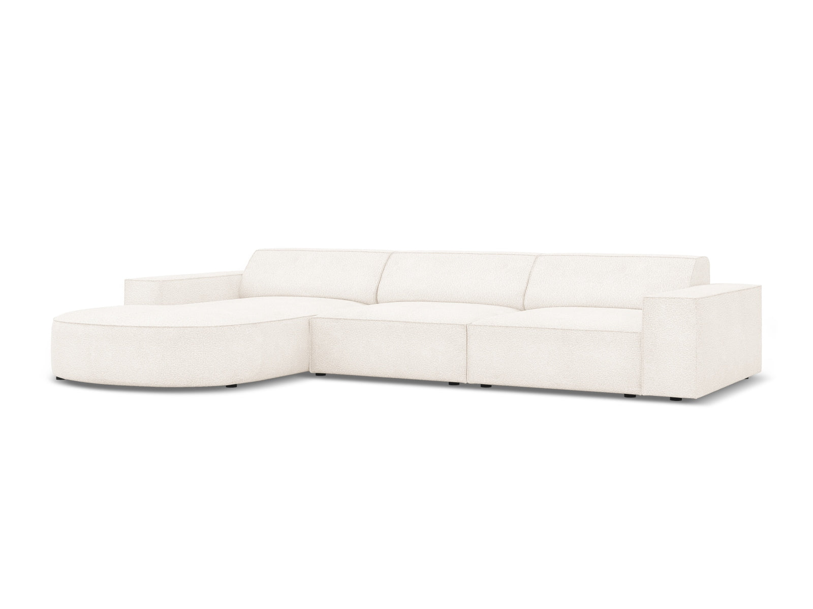 Jodie Boucle modulares Ecksofa links 4 Sitzer in Beige präsentiert im Onlineshop von KAQTU Design AG. Ecksofa links ist von Micadoni
