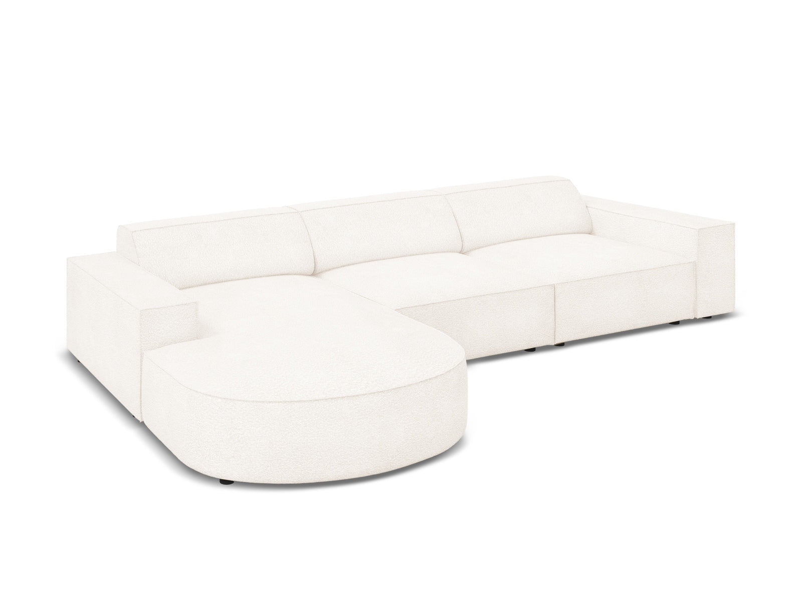 Jodie Boucle modulares Ecksofa links 4 Sitzer in Beige präsentiert im Onlineshop von KAQTU Design AG. Ecksofa links ist von Micadoni