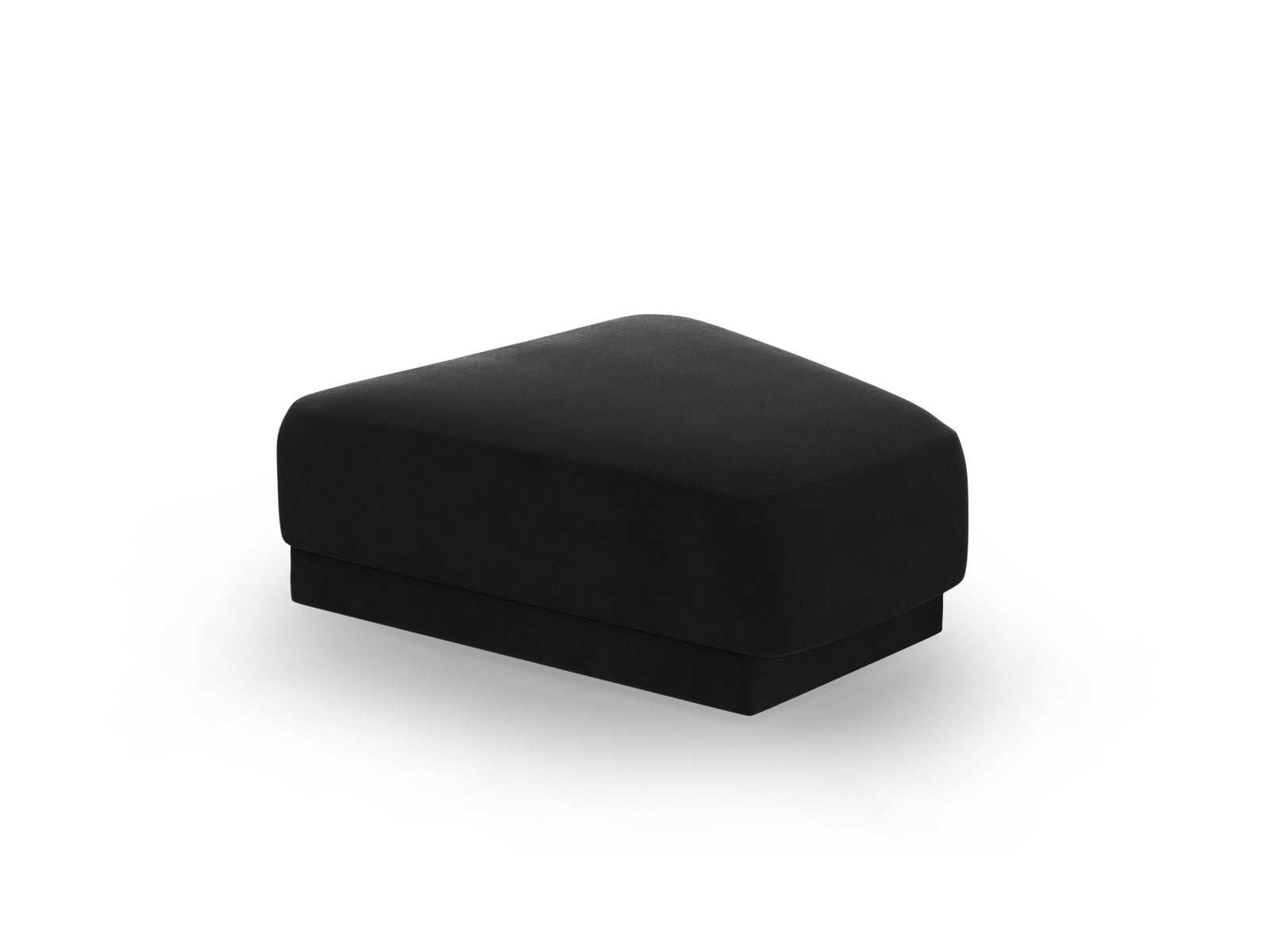 Eleganter Miley Velour Pouf in luxuriösem Schwarz-Blau, ideal für stilvolle Akzente und komfortable Sitzmöglichkeiten in Ihrem Zuhause.