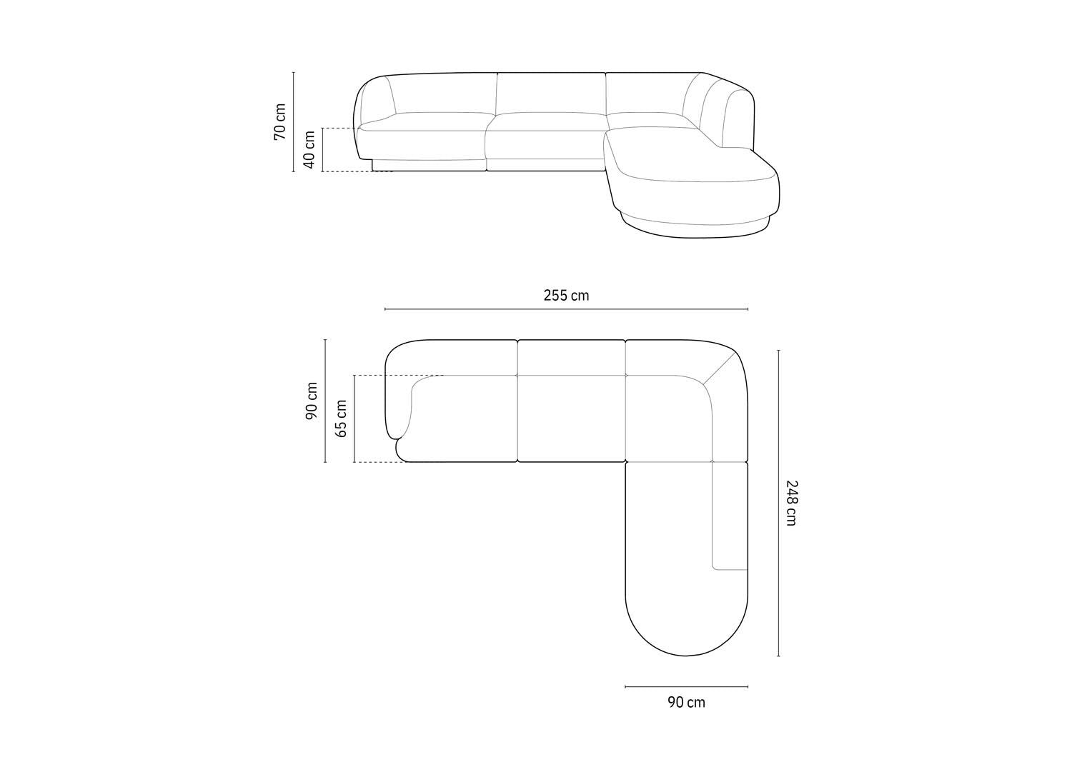 Miley Boucle Ecksofa rechts 6 Sitzer in White präsentiert im Onlineshop von KAQTU Design AG. Ecksofa rechts ist von Micadoni