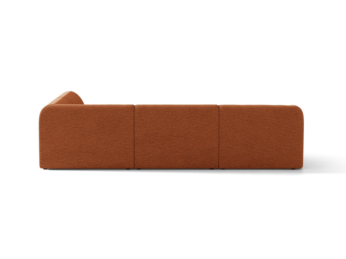 Produktfoto des Miley Ecksofas von Micadoni in Dunkelbeige, L-Form, Bezug aus Bluvel-Stoff, schwarze Kunststoffbeine, Sitzhöhe 40 cm.