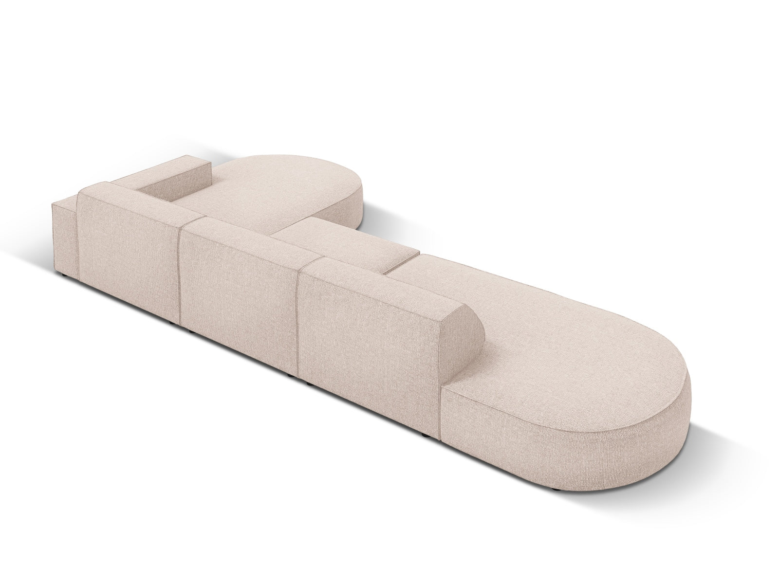 Jodie Modulares Ecksofa rechts 4 Sitzer in Beige präsentiert im Onlineshop von KAQTU Design AG. Ecksofa rechts ist von Micadoni