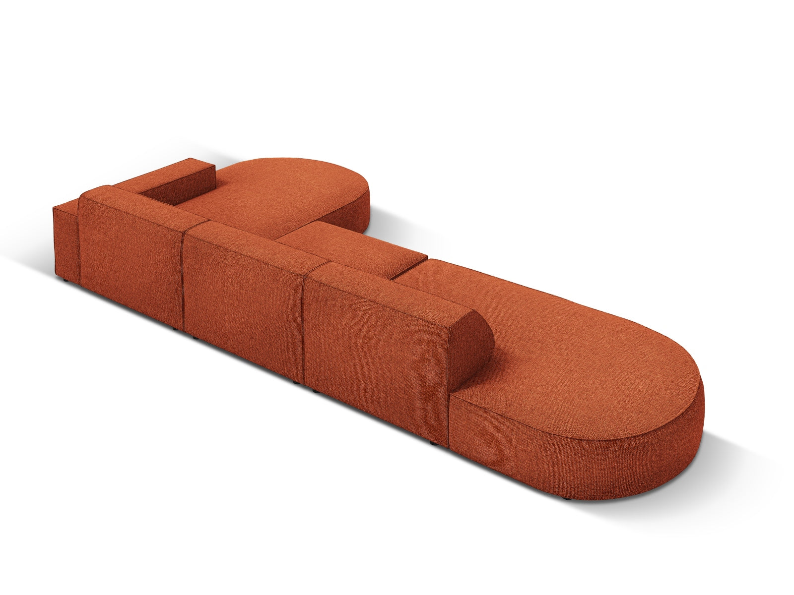 Jodie Modulares Ecksofa rechts 4 Sitzer in Terracotta präsentiert im Onlineshop von KAQTU Design AG. Ecksofa rechts ist von Micadoni