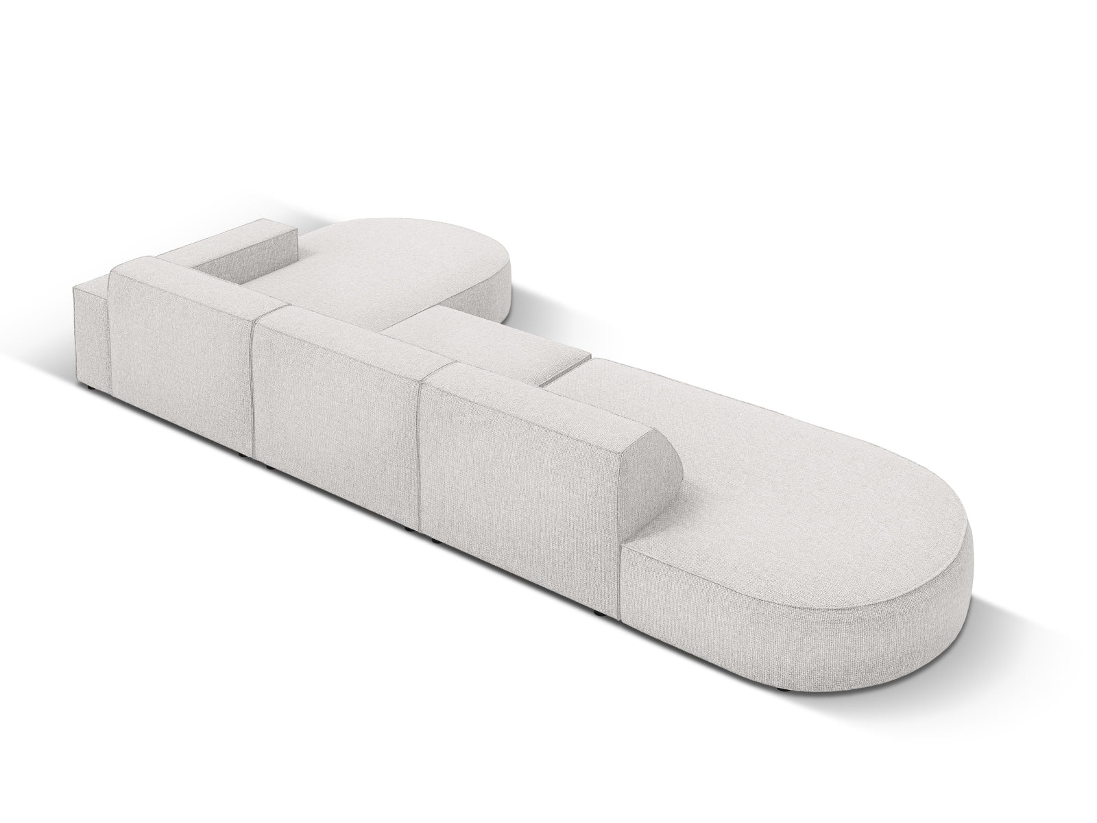Jodie Modulares Ecksofa rechts 4 Sitzer in Light Grey präsentiert im Onlineshop von KAQTU Design AG. Ecksofa rechts ist von Micadoni