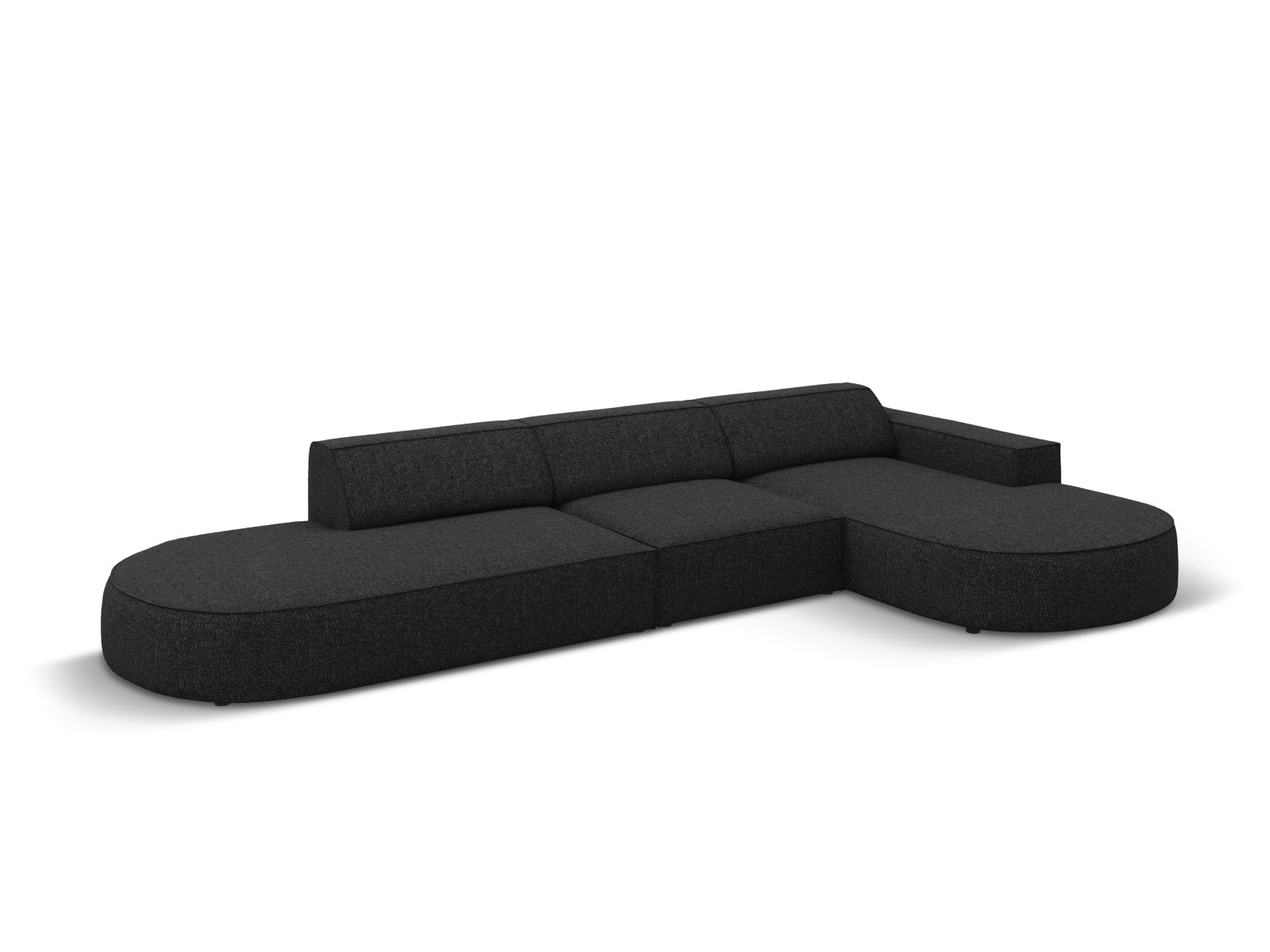 Jodie Modulares Ecksofa rechts 4 Sitzer in Black präsentiert im Onlineshop von KAQTU Design AG. Ecksofa rechts ist von Micadoni