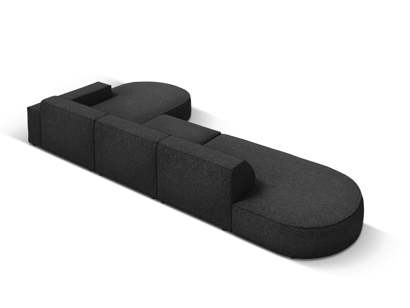 Jodie Modulares Ecksofa rechts 4 Sitzer in Black präsentiert im Onlineshop von KAQTU Design AG. Ecksofa rechts ist von Micadoni