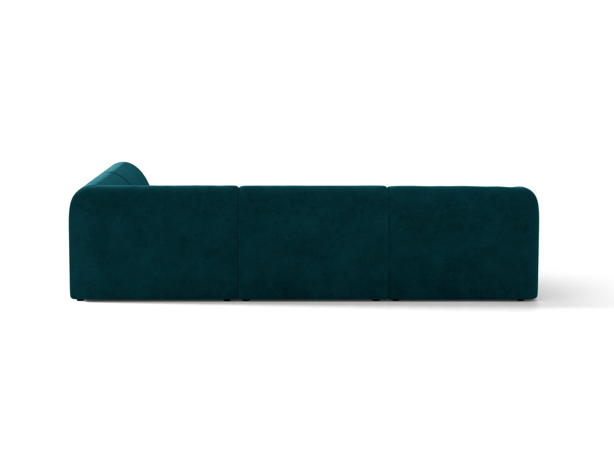 Produktfoto des Miley Ecksofas von Micadoni in Dunkelbeige, L-Form, Bezug aus Bluvel-Stoff, schwarze Kunststoffbeine, Sitzhöhe 40 cm.