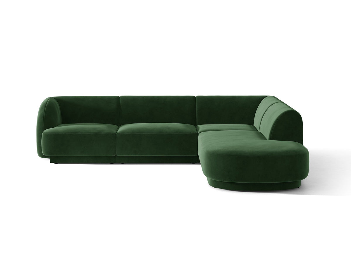 Produktfoto des Miley Ecksofas von Micadoni in Dunkelbeige, L-Form, Bezug aus Bluvel-Stoff, schwarze Kunststoffbeine, Sitzhöhe 40 cm.