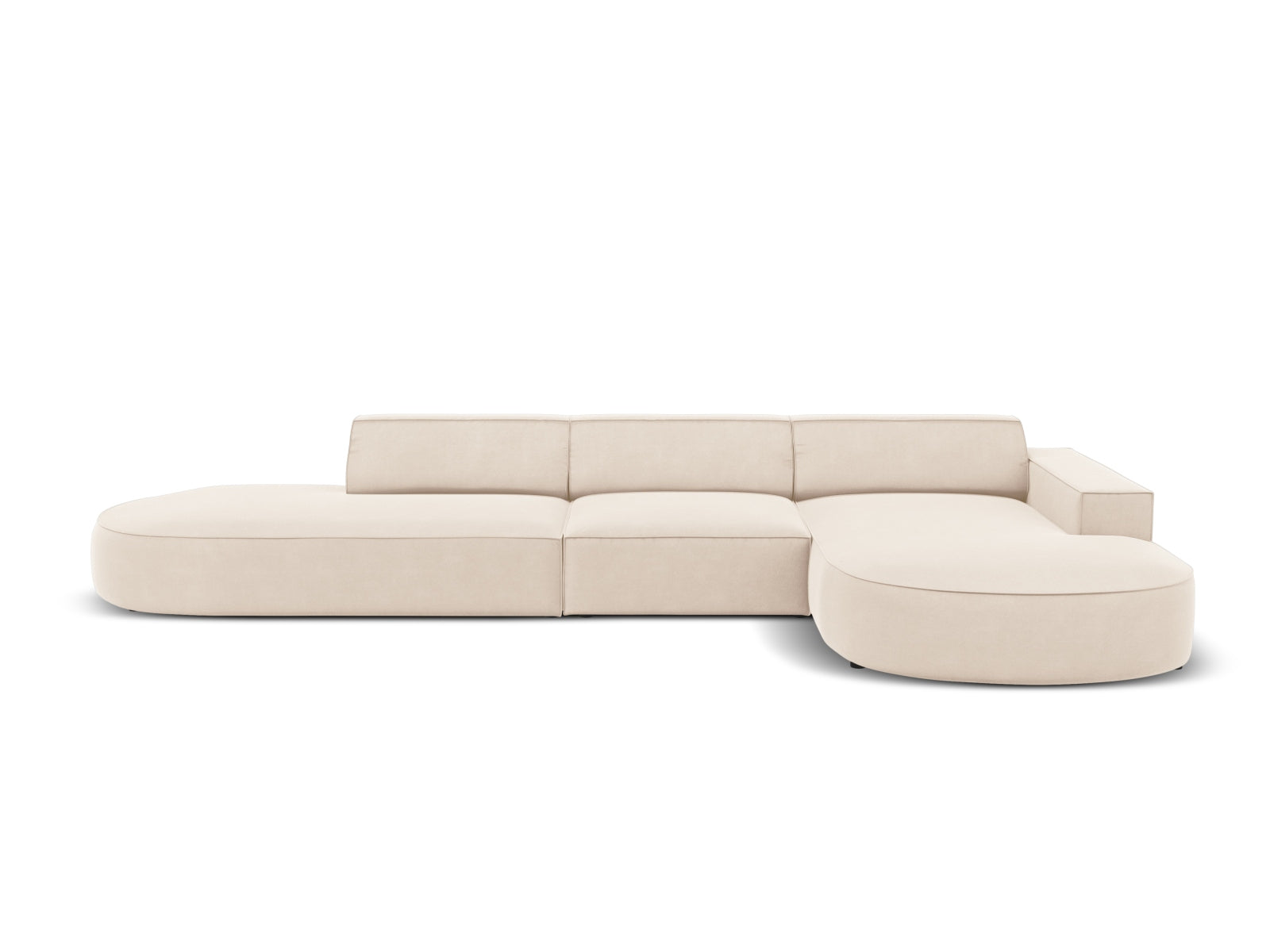 Jodie Velour modulares Ecksofa rechts 4 Sitzer in Light Beige präsentiert im Onlineshop von KAQTU Design AG. Ecksofa rechts ist von Micadoni
