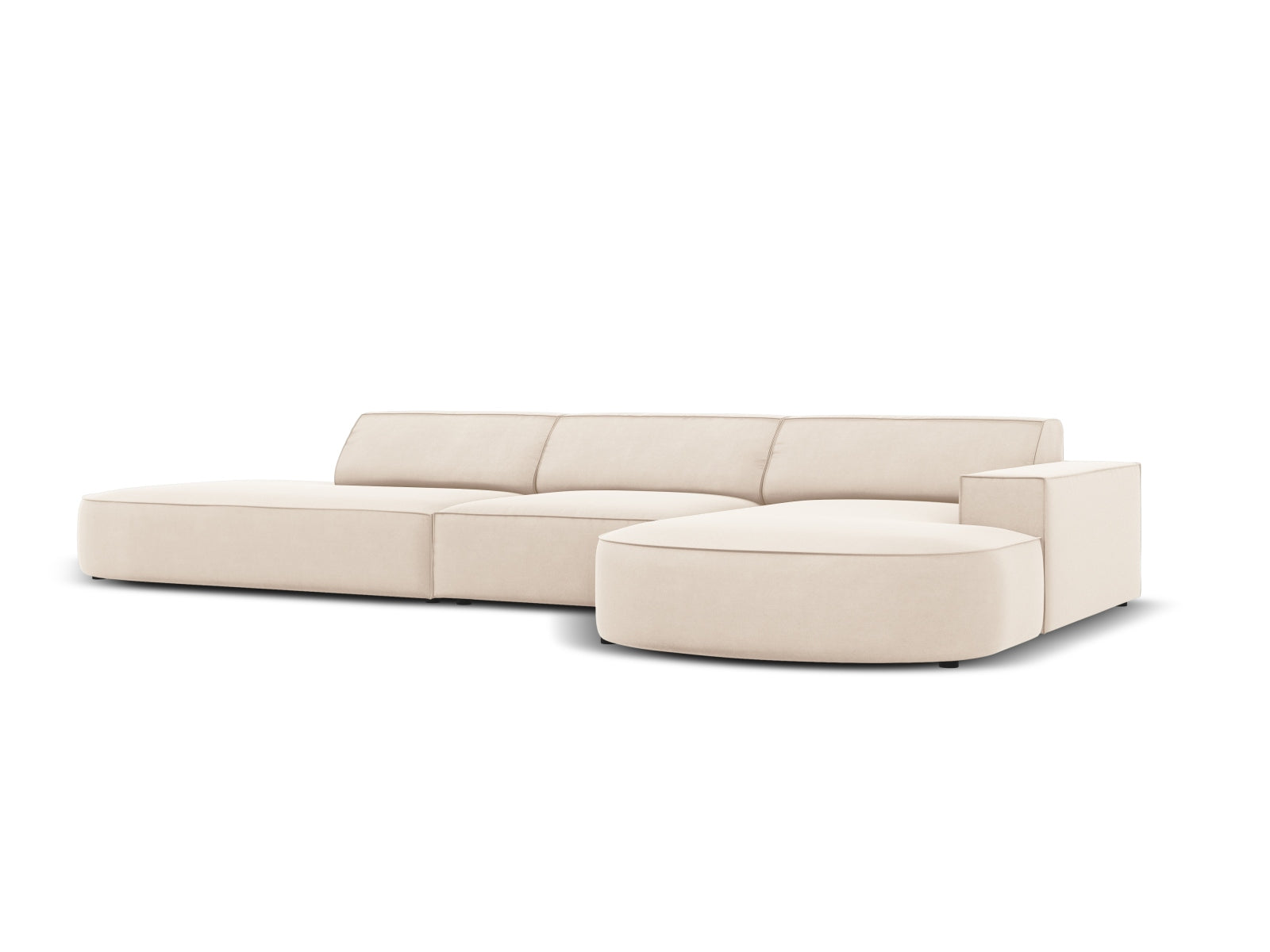 Jodie Velour modulares Ecksofa rechts 4 Sitzer in Light Beige präsentiert im Onlineshop von KAQTU Design AG. Ecksofa rechts ist von Micadoni