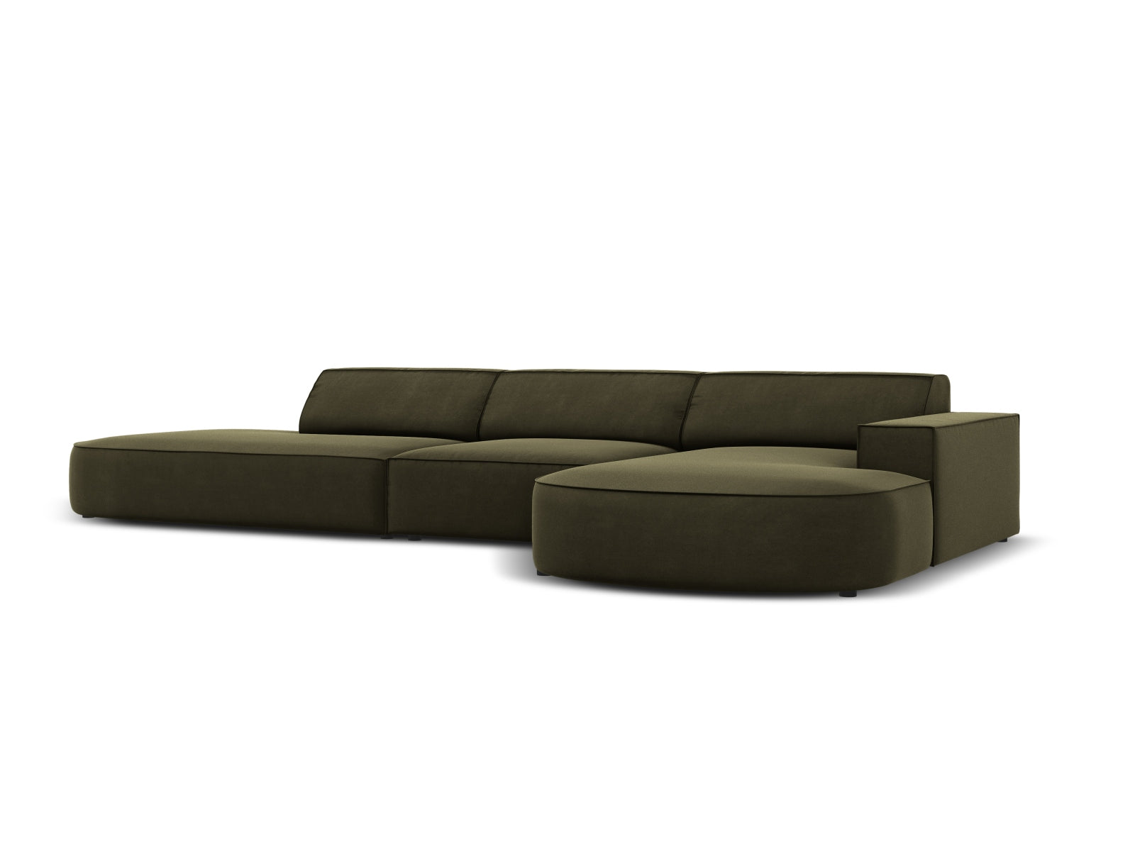 Jodie Velour modulares Ecksofa rechts 4 Sitzer in Green präsentiert im Onlineshop von KAQTU Design AG. Ecksofa rechts ist von Micadoni