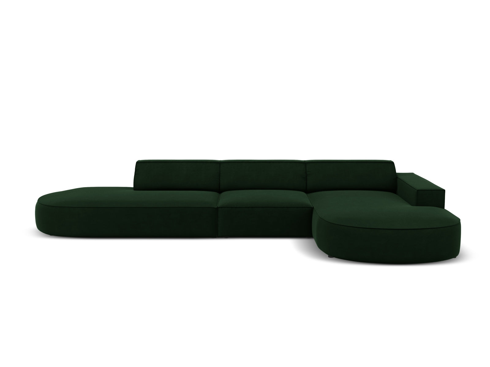 Jodie Velour modulares Ecksofa rechts 4 Sitzer in Bottle Green präsentiert im Onlineshop von KAQTU Design AG. Ecksofa rechts ist von Micadoni