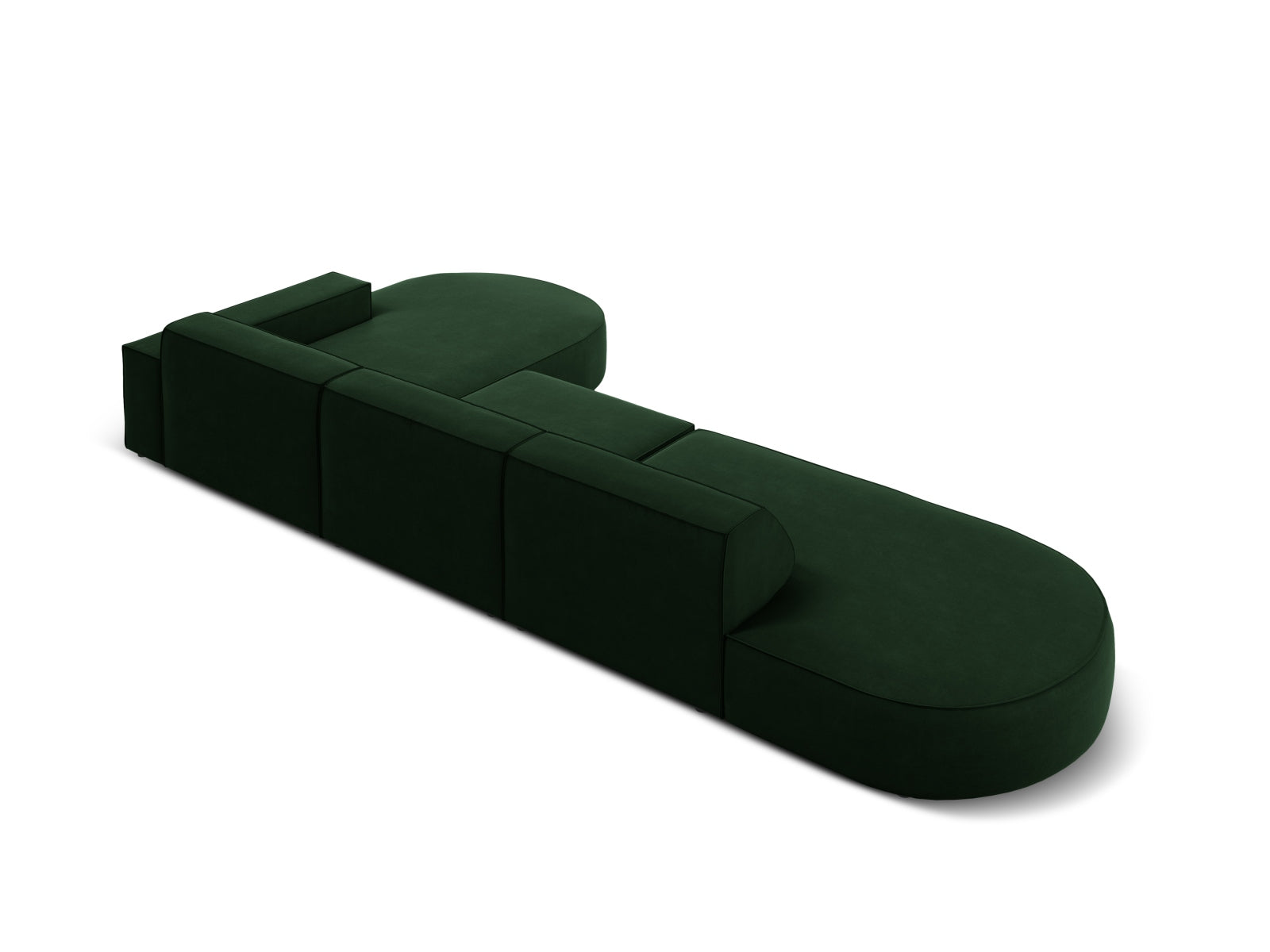 Jodie Velour modulares Ecksofa rechts 4 Sitzer in Bottle Green präsentiert im Onlineshop von KAQTU Design AG. Ecksofa rechts ist von Micadoni