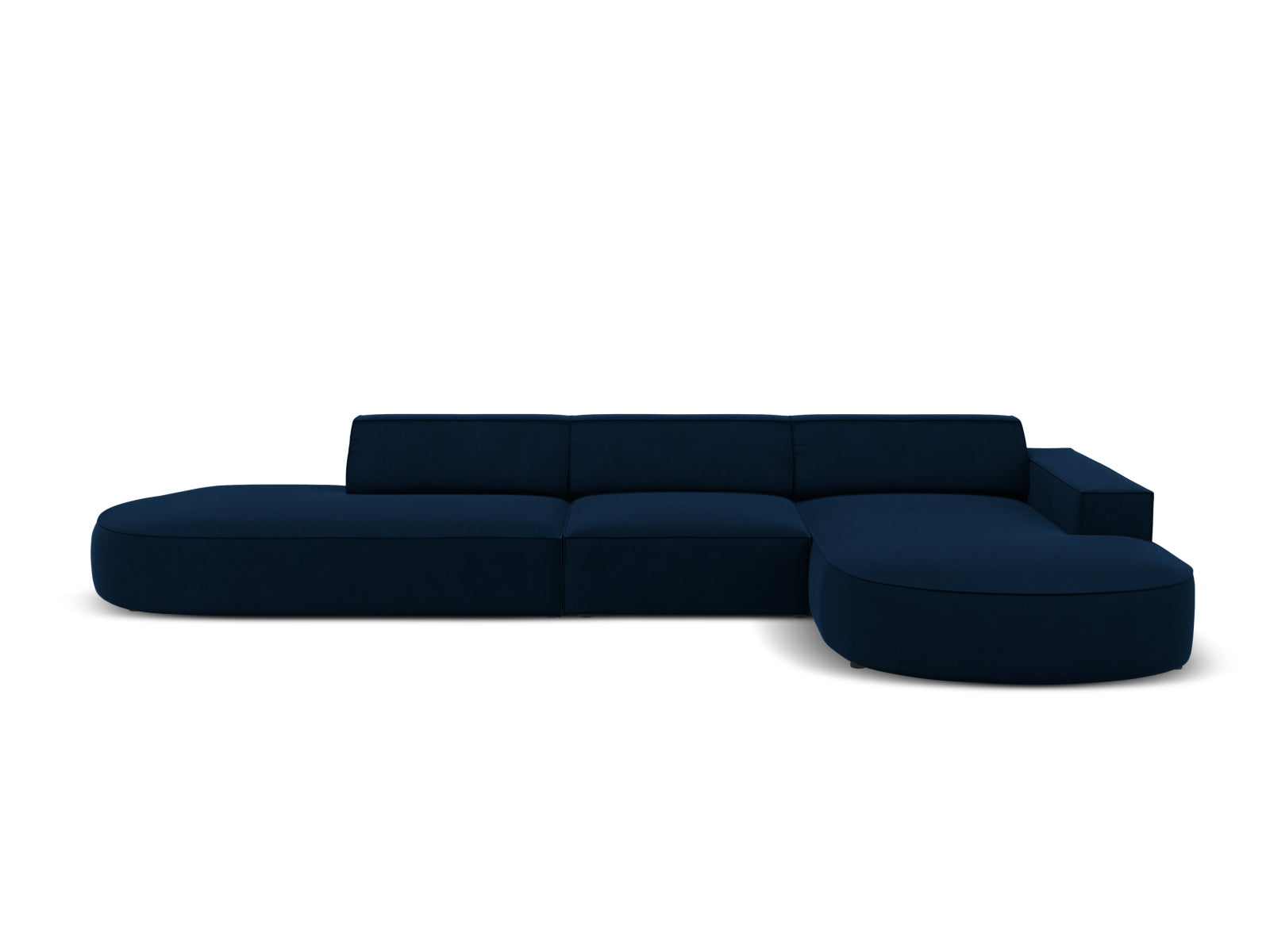 Jodie Velour modulares Ecksofa rechts 4 Sitzer in Royal Blue präsentiert im Onlineshop von KAQTU Design AG. Ecksofa rechts ist von Micadoni