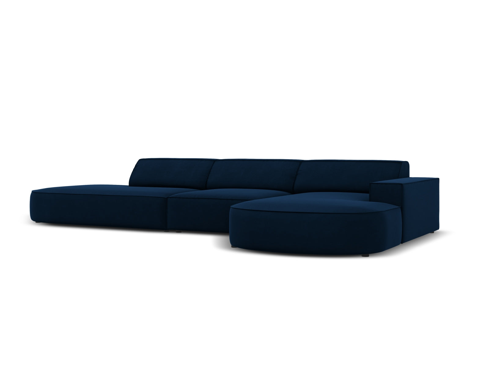 Jodie Velour modulares Ecksofa rechts 4 Sitzer in Royal Blue präsentiert im Onlineshop von KAQTU Design AG. Ecksofa rechts ist von Micadoni