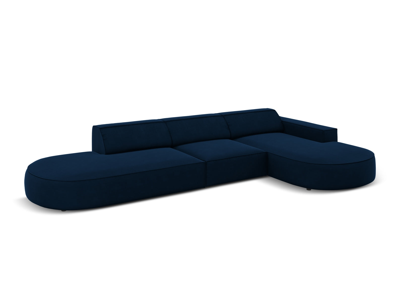 Jodie Velour modulares Ecksofa rechts 4 Sitzer in Royal Blue präsentiert im Onlineshop von KAQTU Design AG. Ecksofa rechts ist von Micadoni