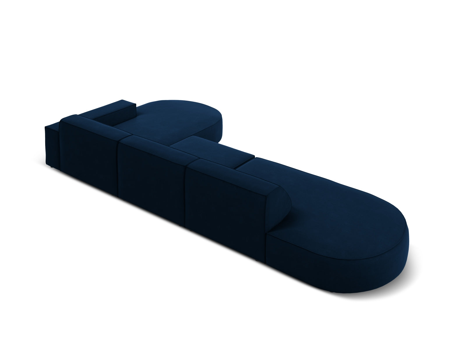 Jodie Velour modulares Ecksofa rechts 4 Sitzer in Royal Blue präsentiert im Onlineshop von KAQTU Design AG. Ecksofa rechts ist von Micadoni