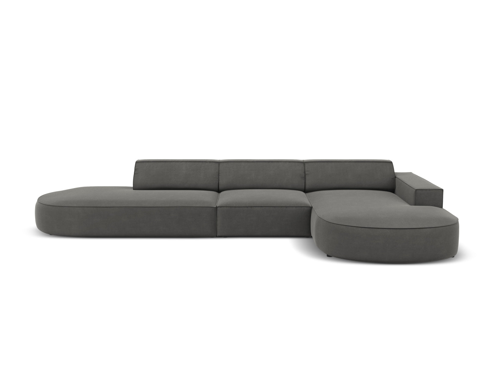 Jodie Velour modulares Ecksofa rechts 4 Sitzer in Light Grey präsentiert im Onlineshop von KAQTU Design AG. Ecksofa rechts ist von Micadoni